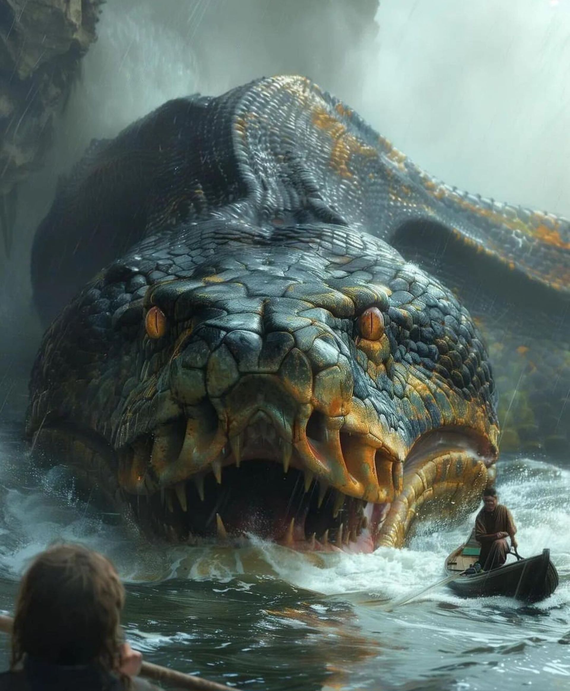 Бесплатное фото Встреча со змеем гигантом