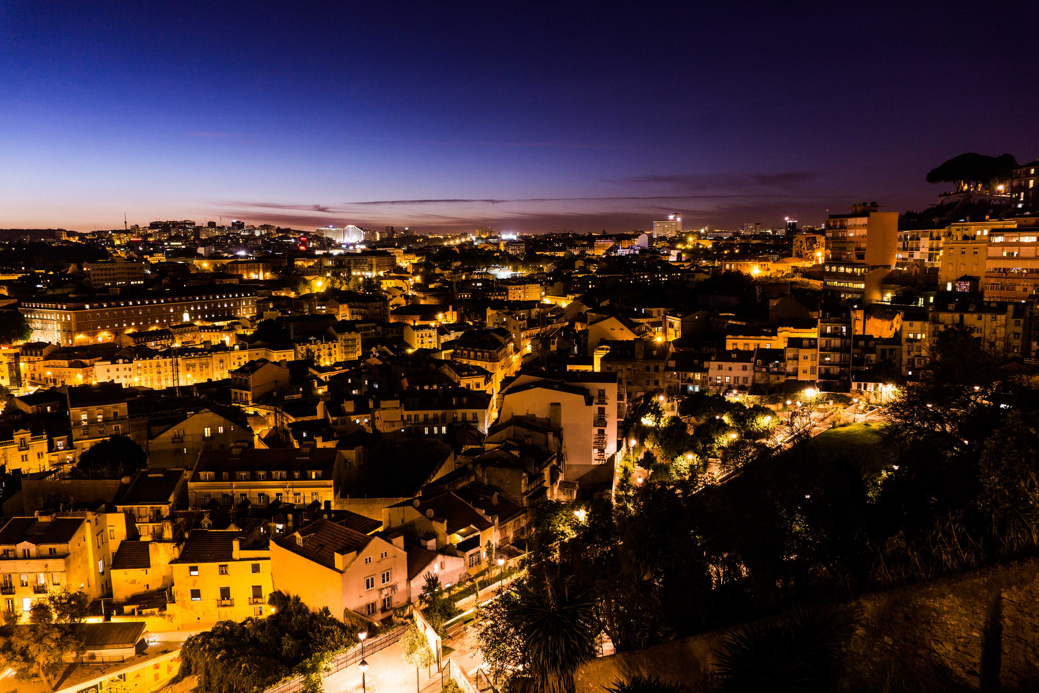 Wallpapers Lisbon Portugal night on the desktop