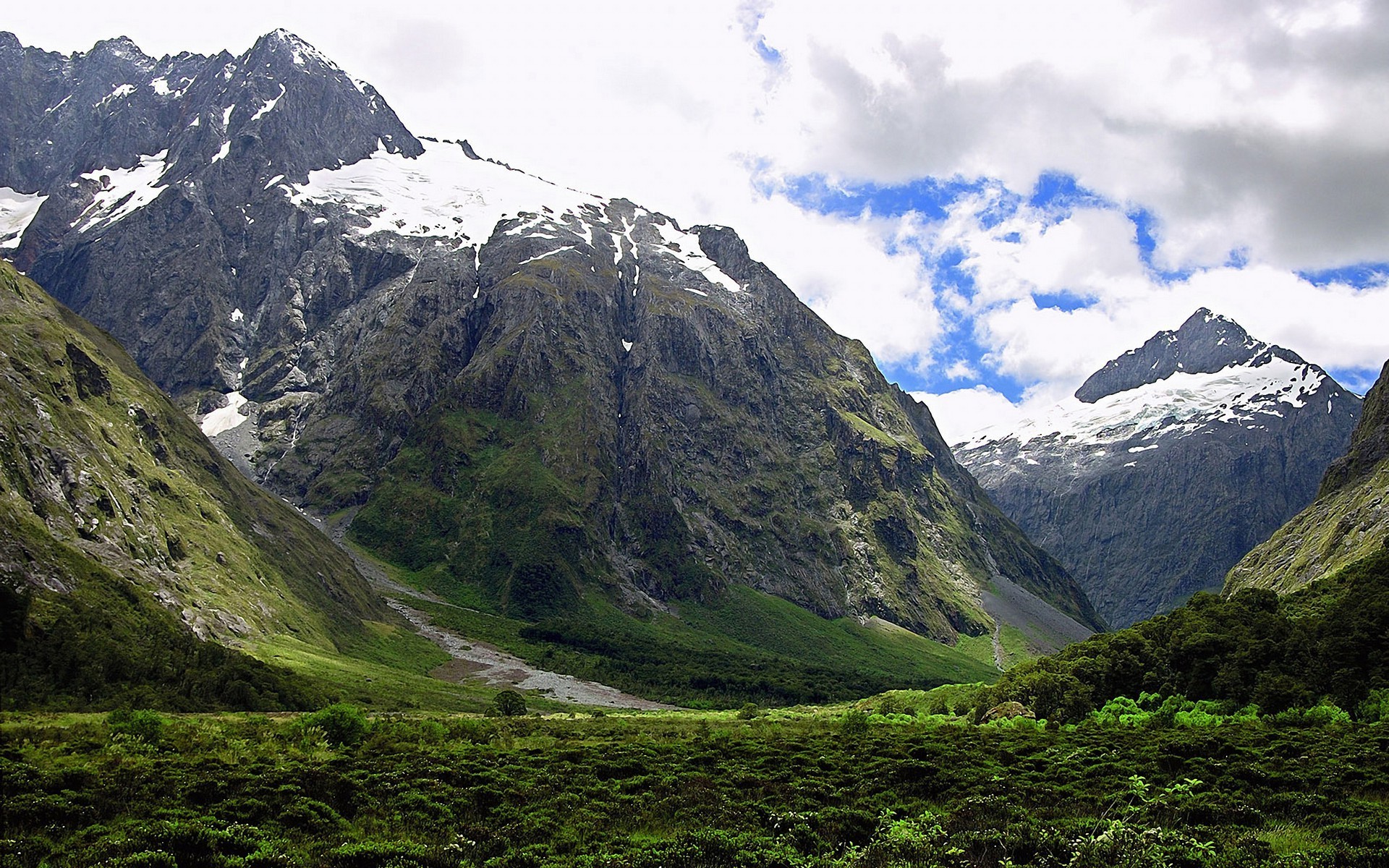 桌面上的壁纸景观 森林 山区
