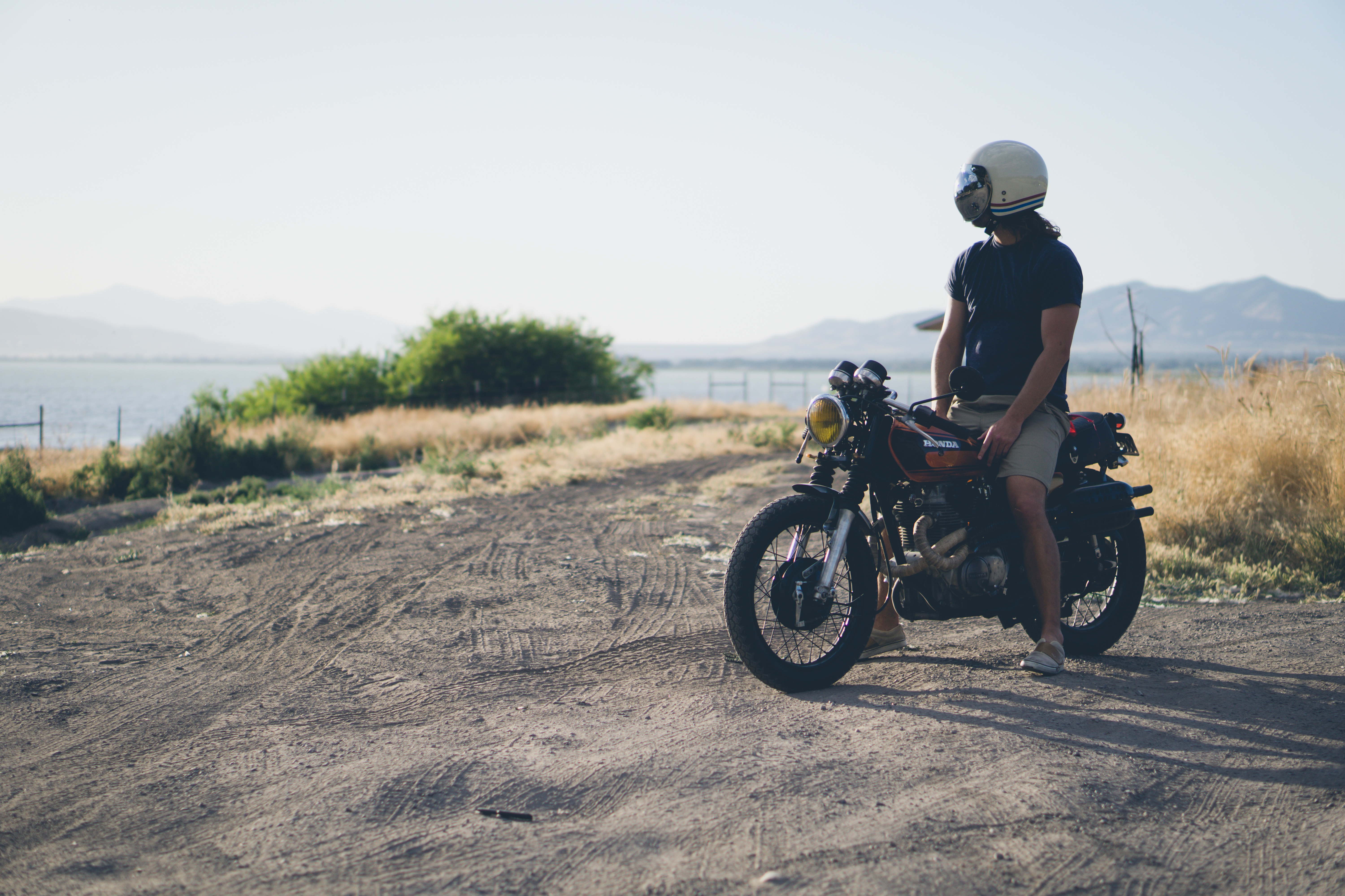 Wallpapers car bike rider on the desktop