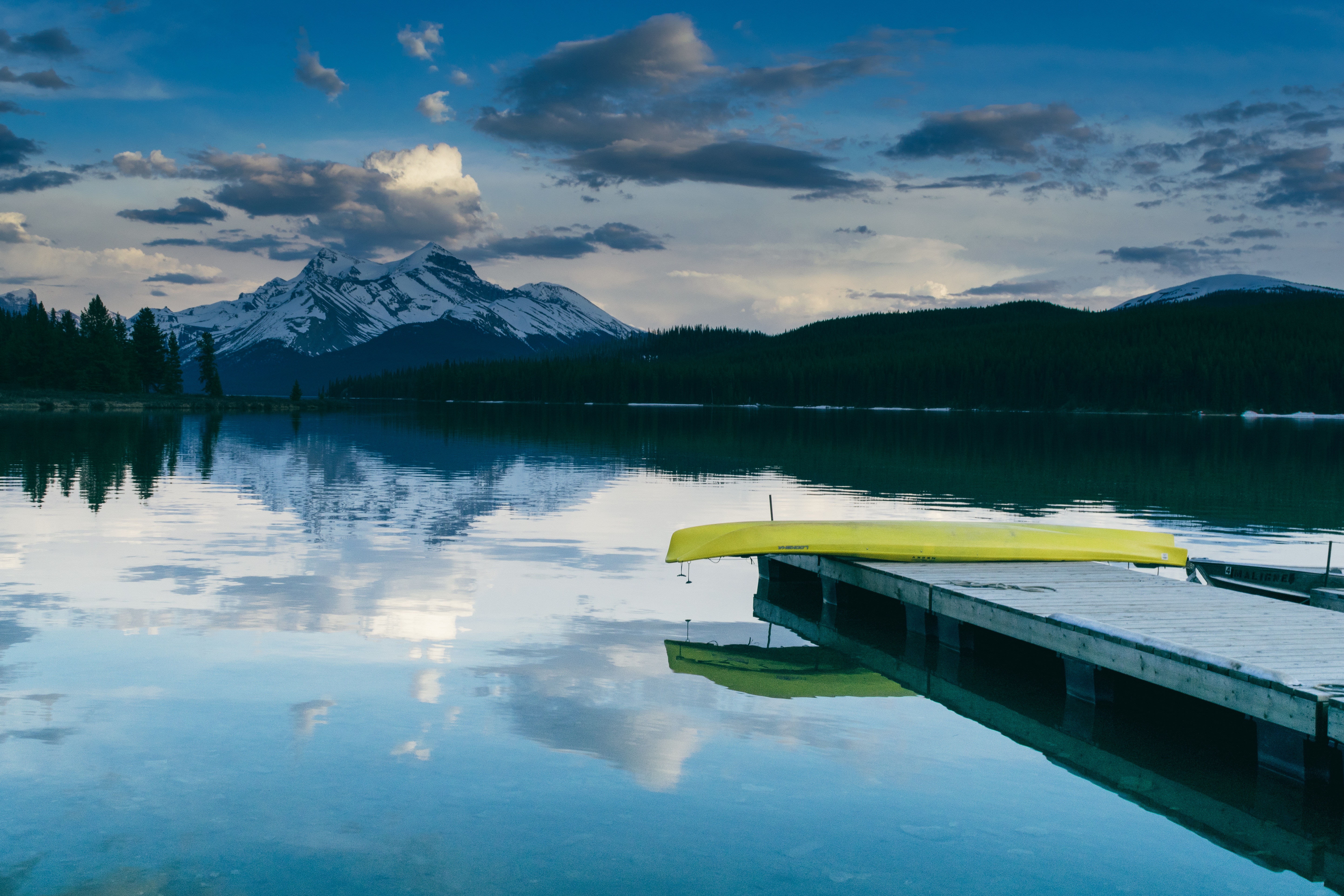 Free photo Evening landscape on the lake