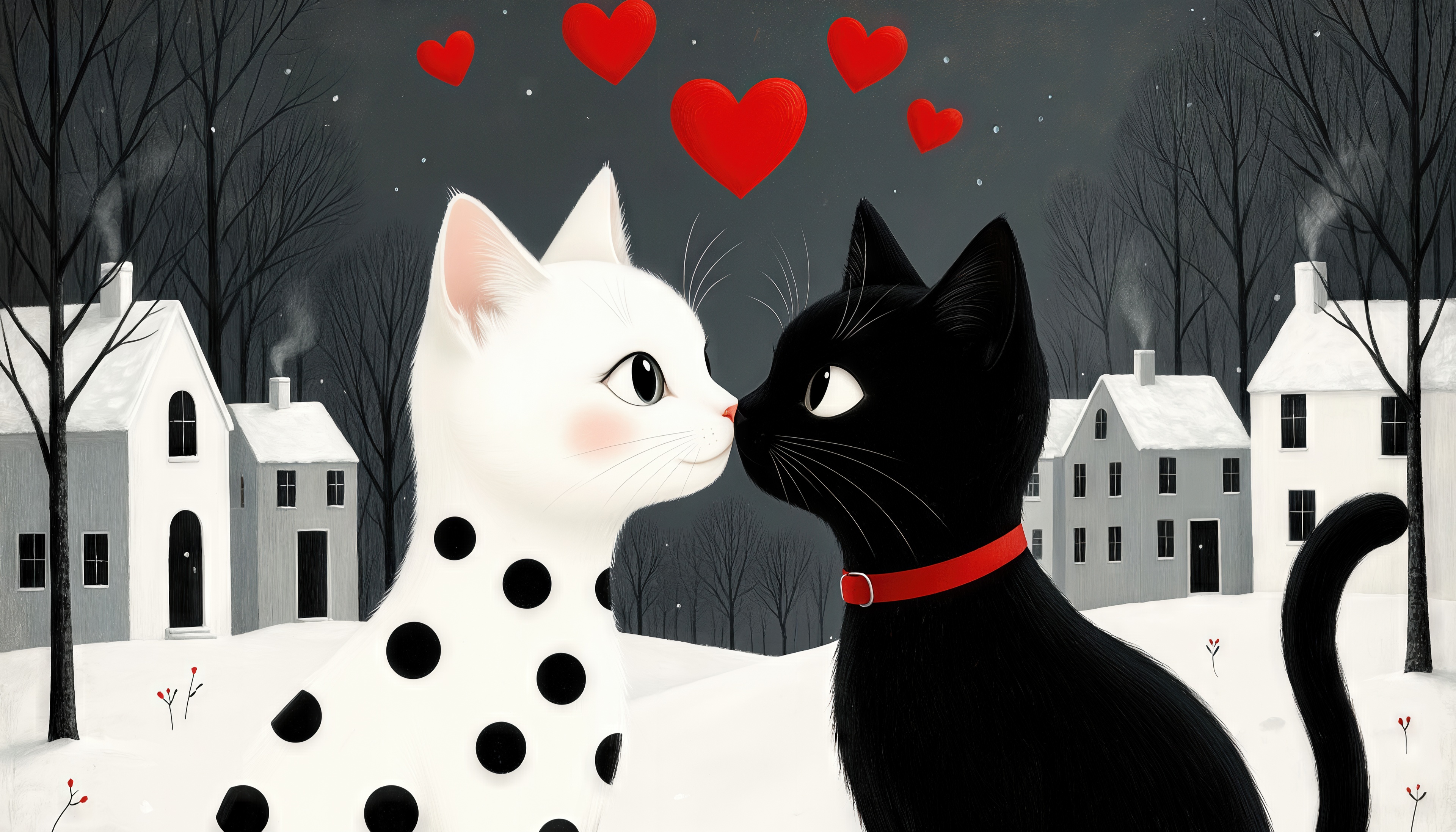 Wallpapers cats love romance on the desktop