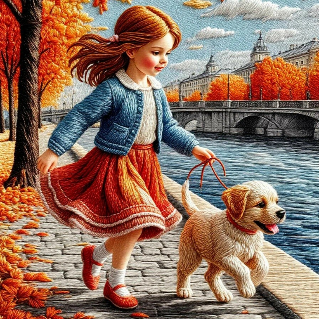 Девочка с собакой