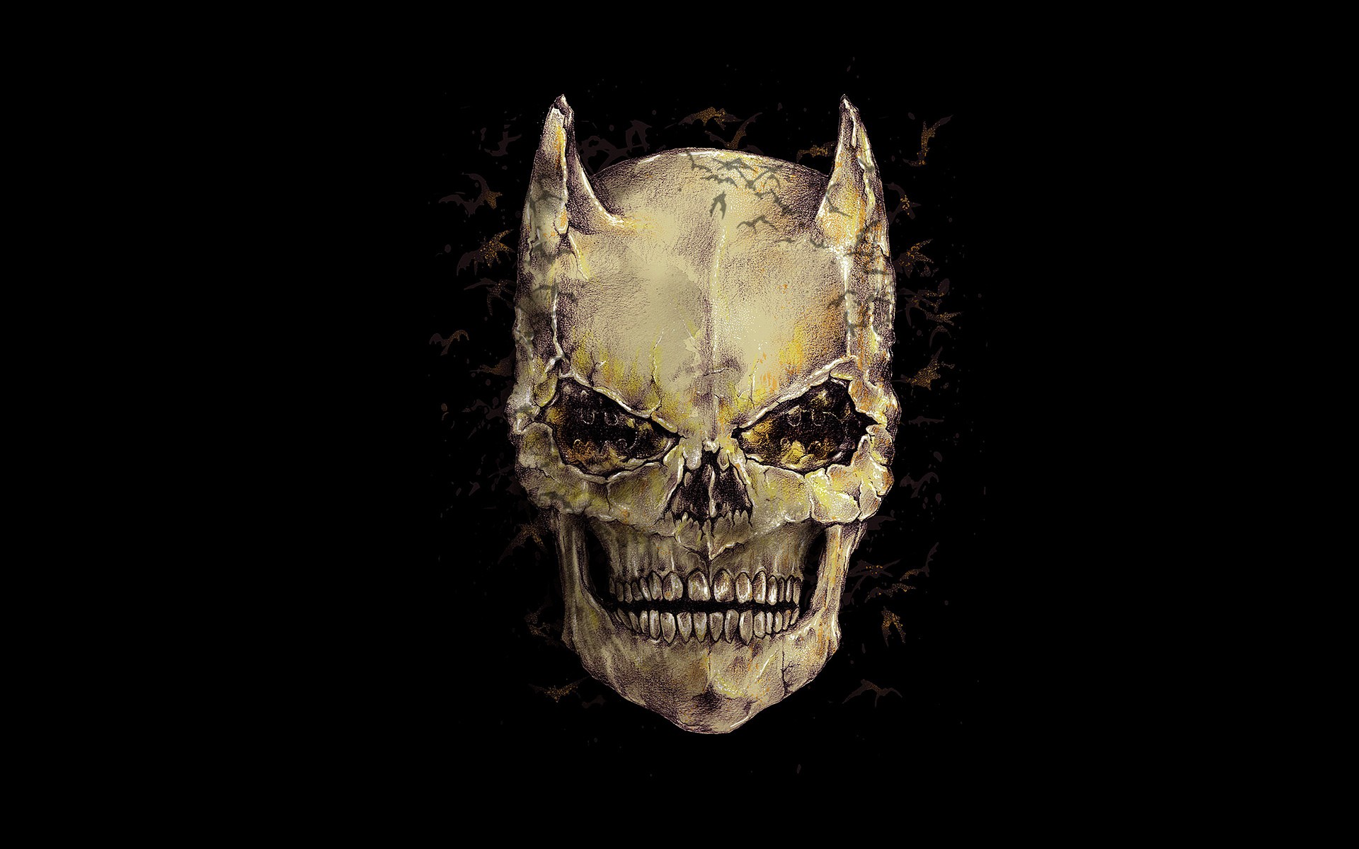 Wallpapers Batman skull bones on the desktop