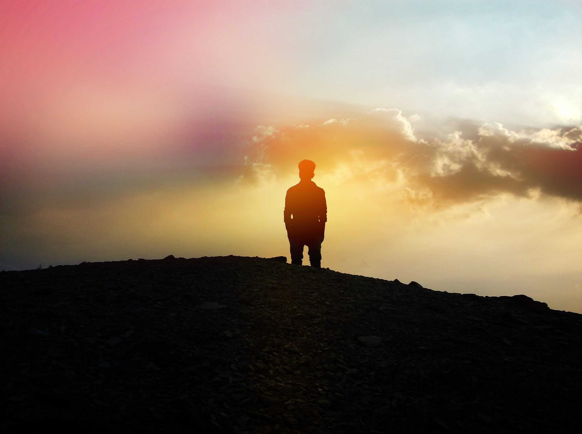 Wallpapers man sea horizon on the desktop