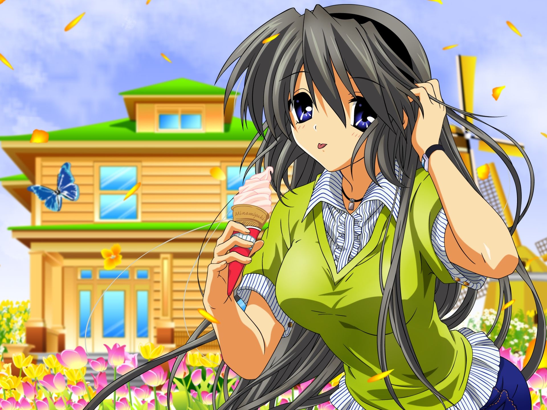 Wallpapers girl summer ice cream on the desktop