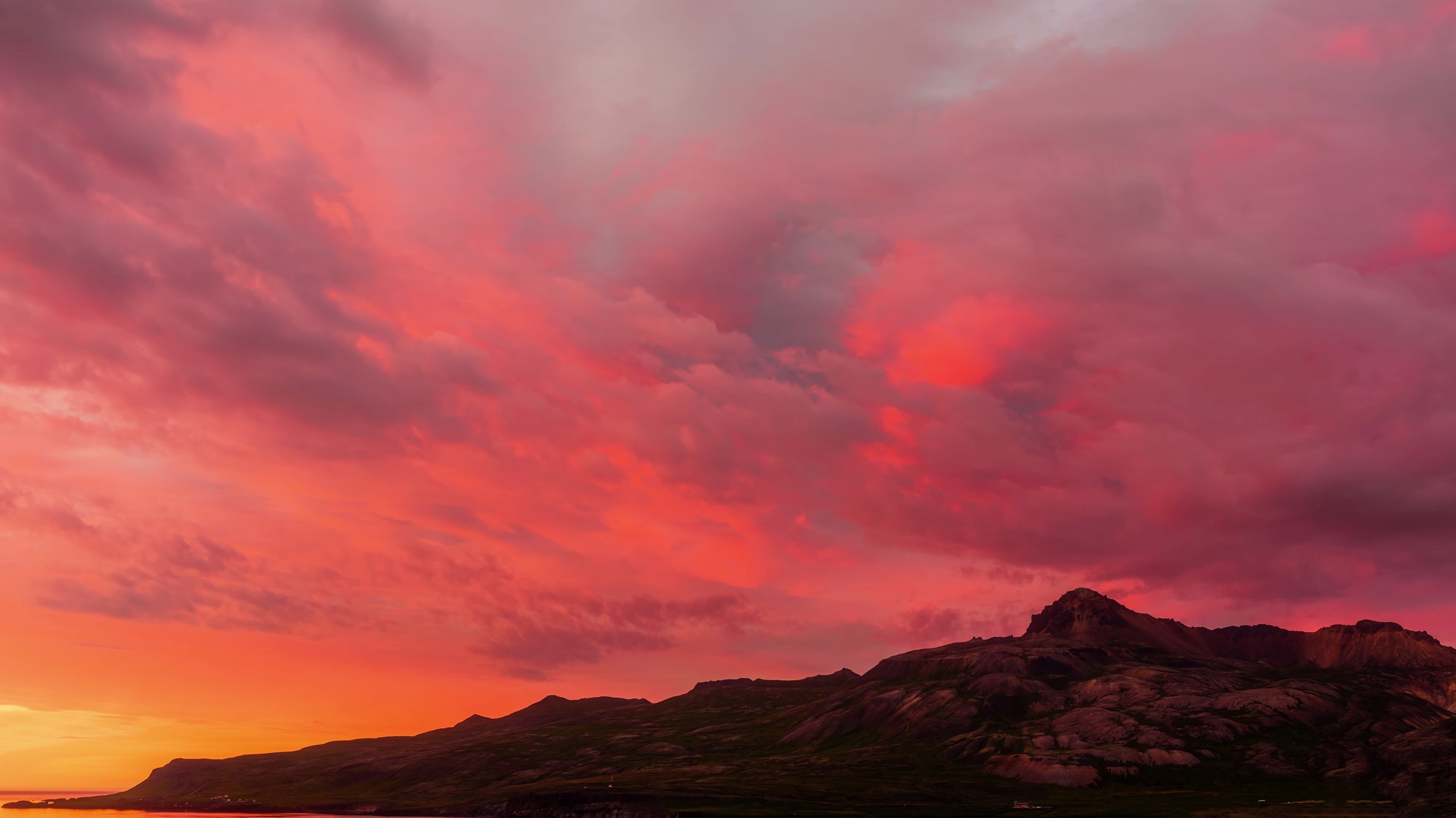 Wallpapers red sky sunset hill on the desktop