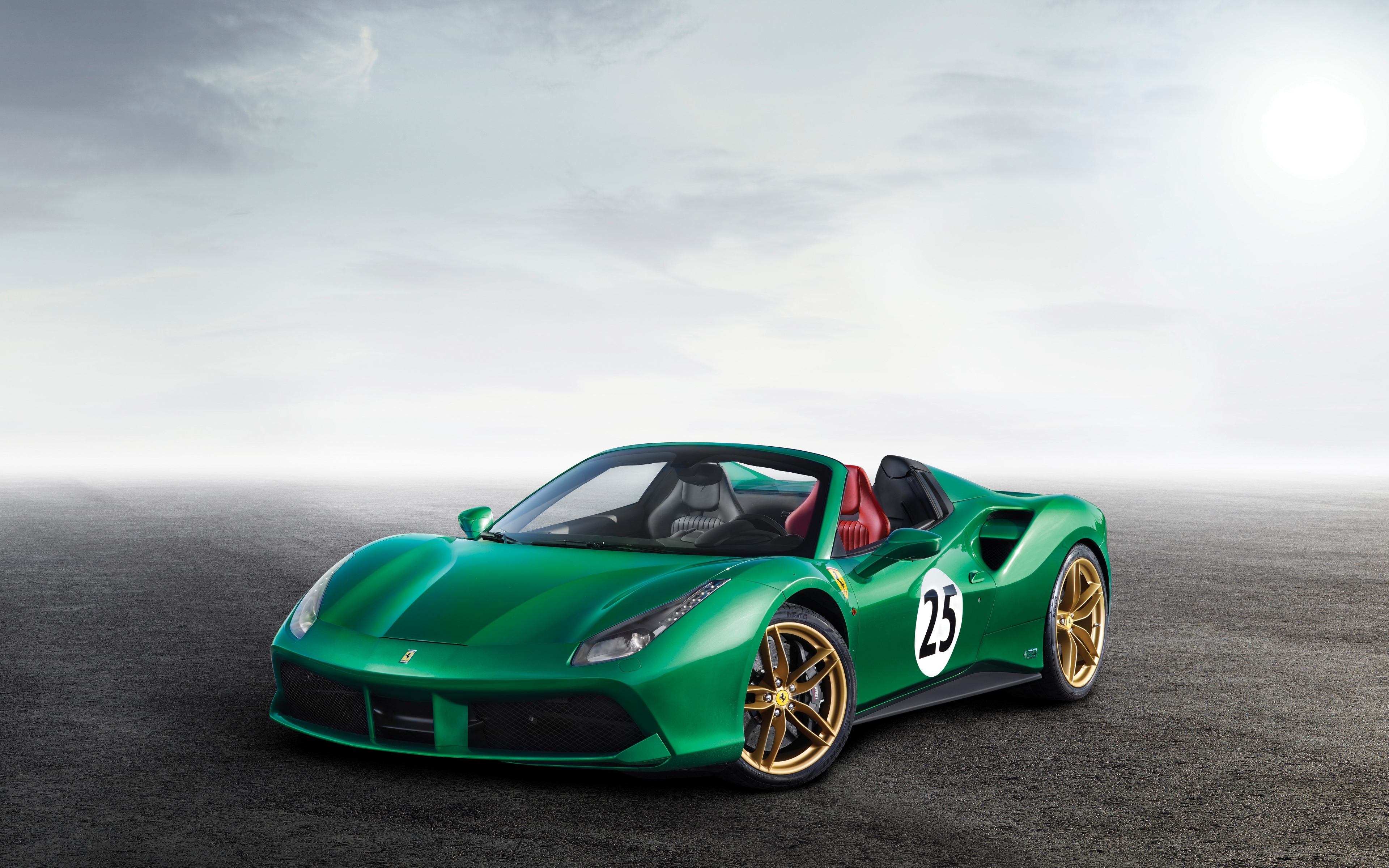 Free photo Ferrari 488 spider in green