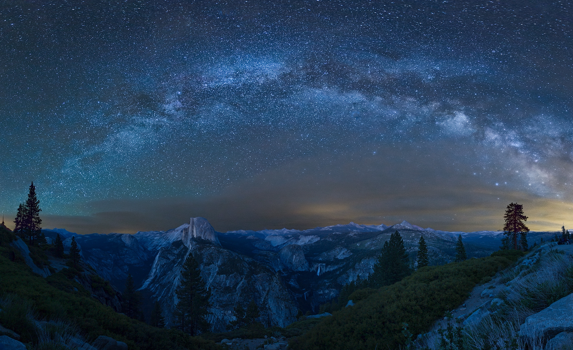 Wallpapers milky way Glacier Point Yosemite Park on the desktop