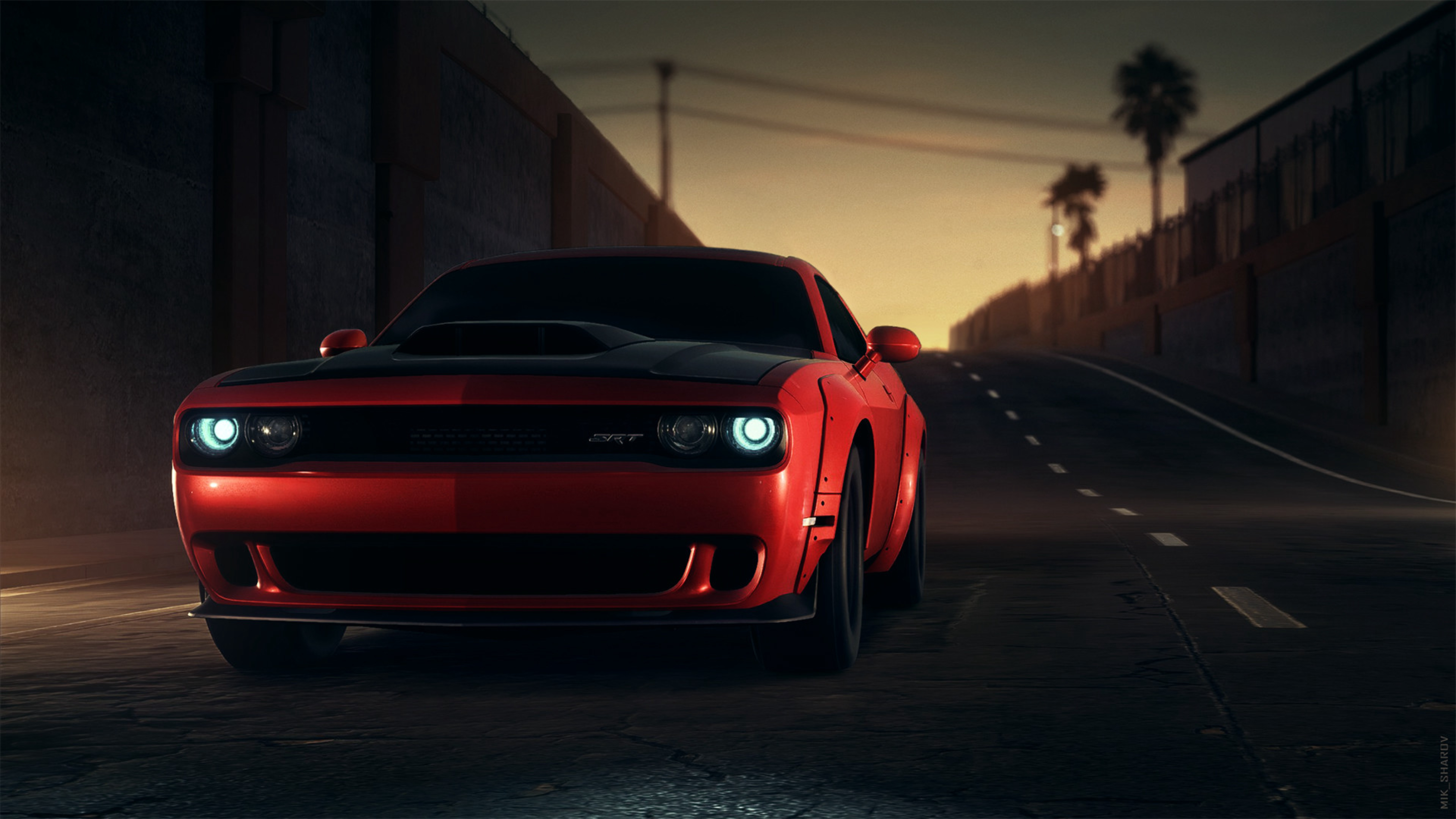 Wallpapers Dodge Dodge Challenger front of on the desktop