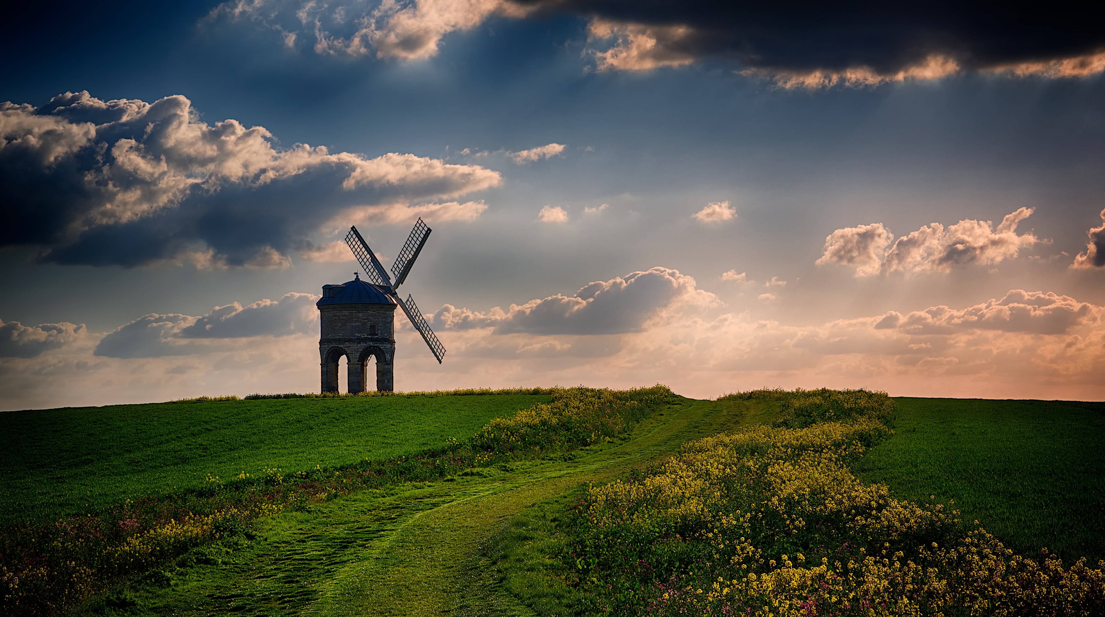 Обои Chesterton Mill Warwickshire закат на рабочий стол