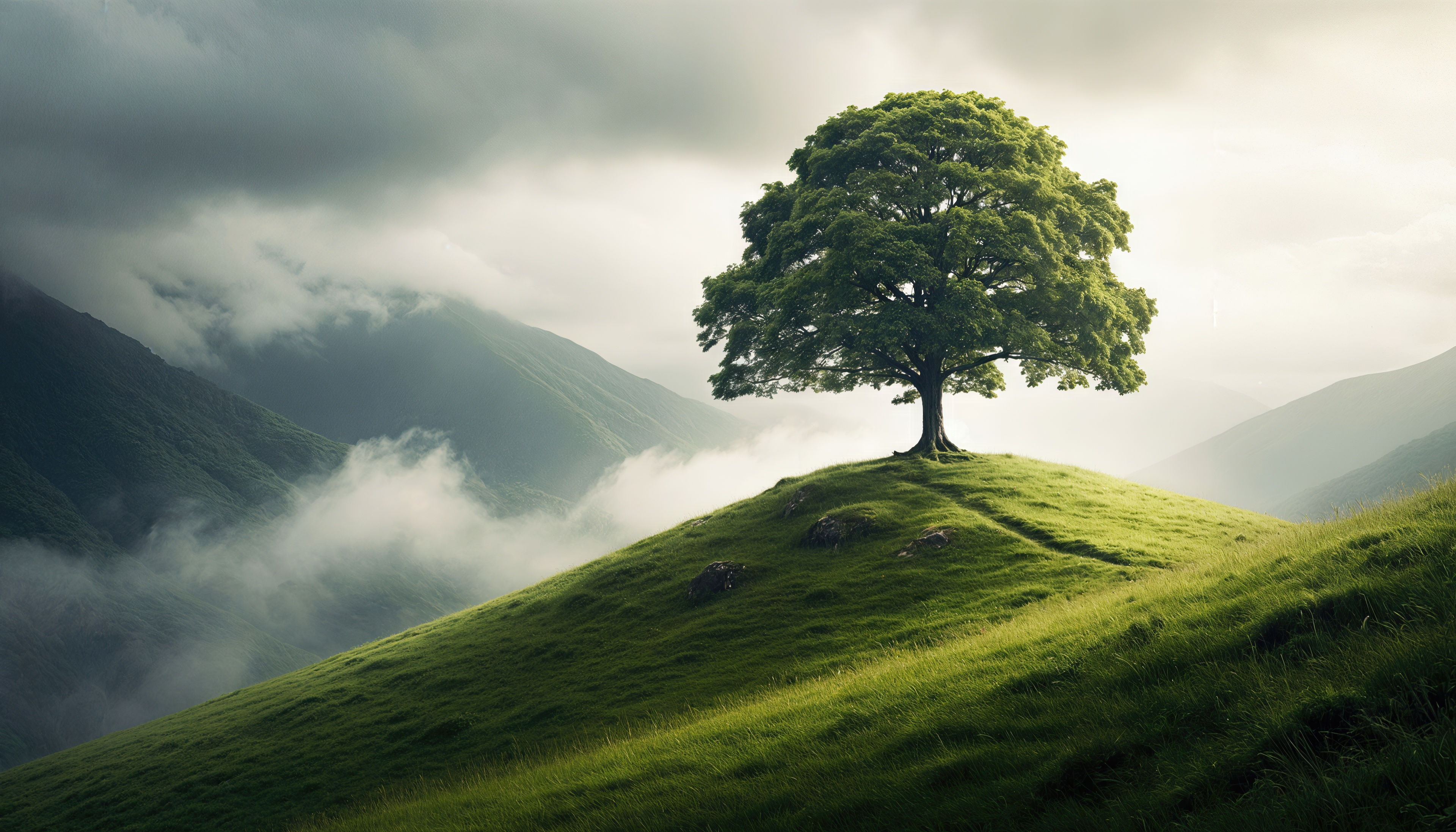 Wallpapers tree oak lone tree on the desktop