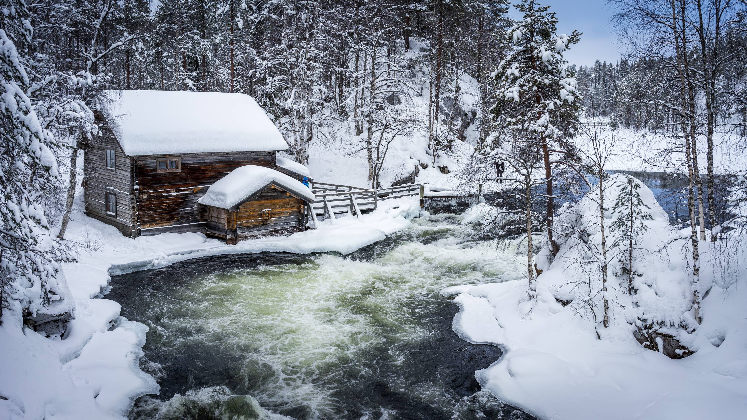 Wallpapers houses snowdrifts Finland on the desktop