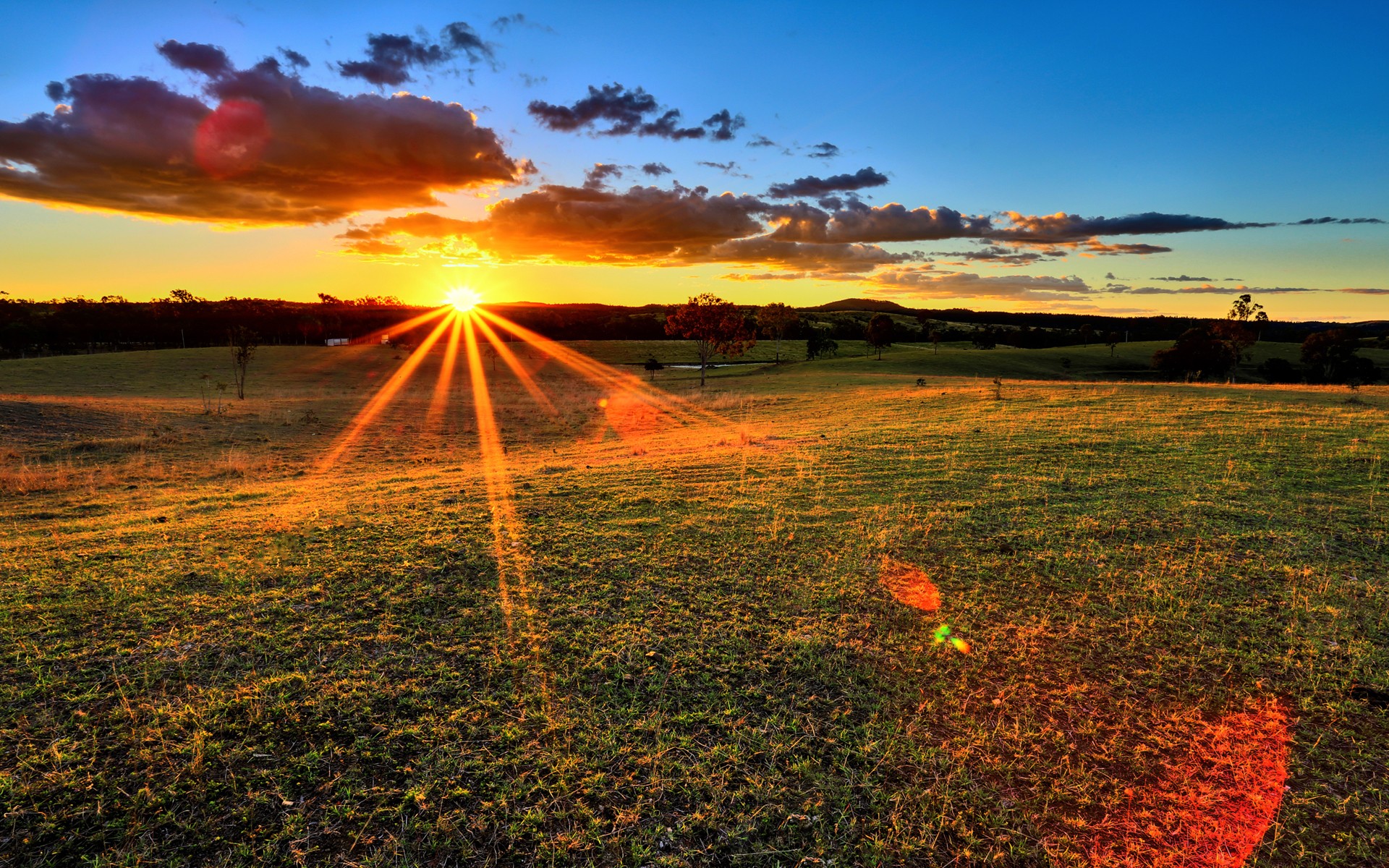 Wallpapers dusk field rural areas on the desktop