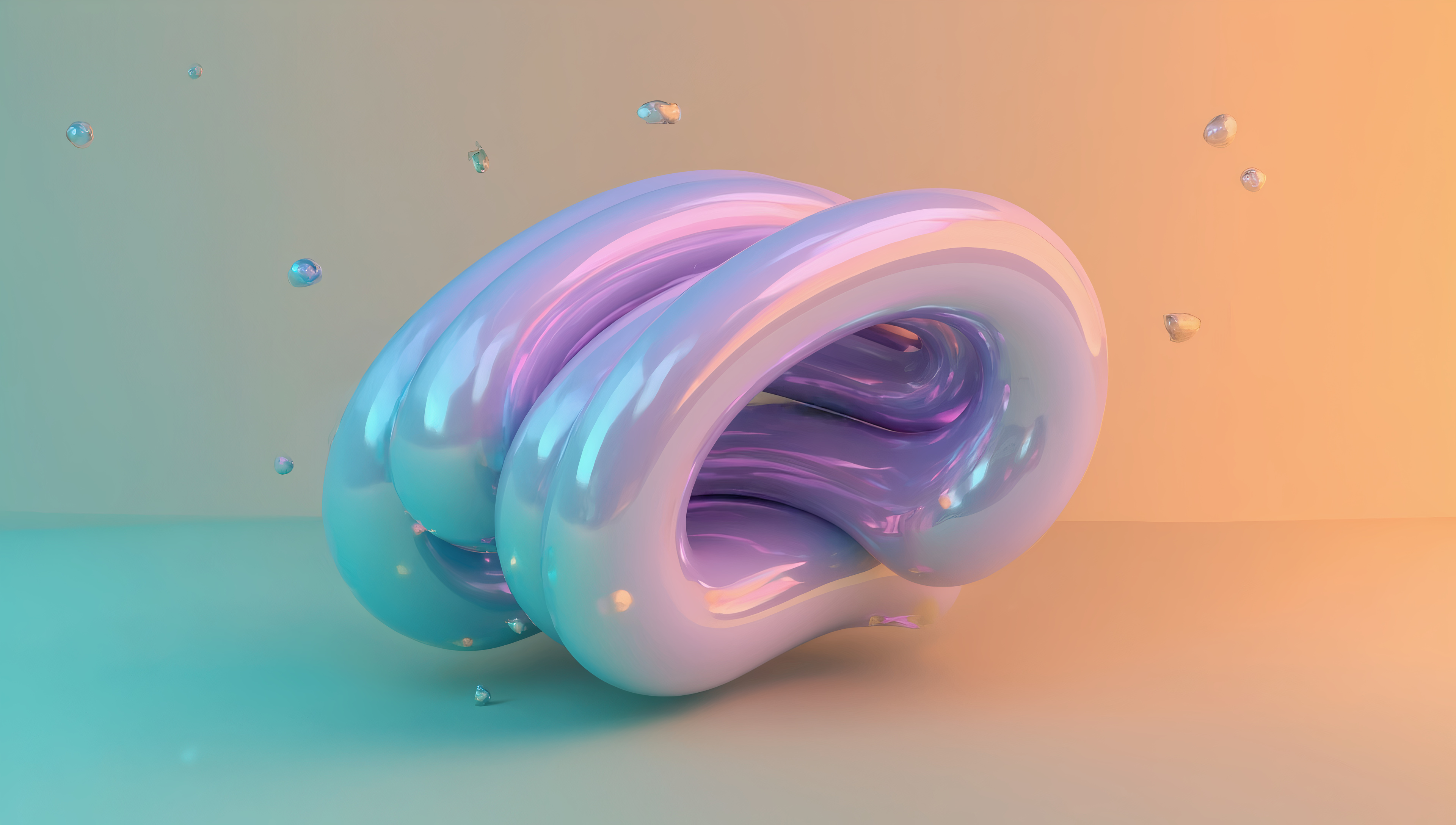 Бесплатное фото Абстрактная картина, на которой скрученная в два раза колбаса из пластичного материала