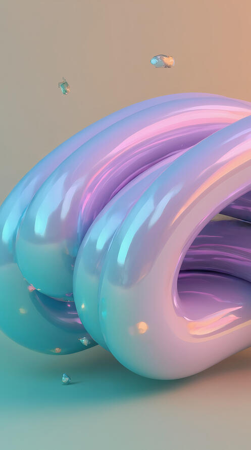 Бесплатное фото Абстрактная картина, на которой скрученная в два раза колбаса из пластичного материала