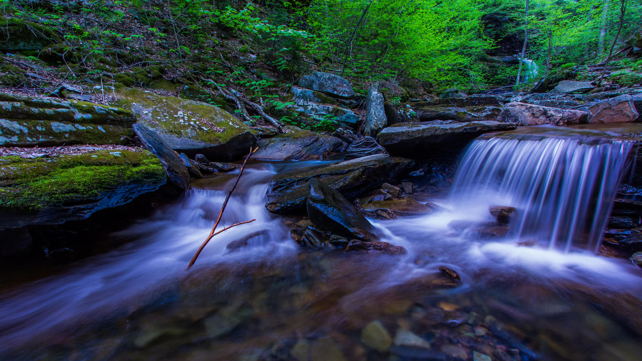 Wallpapers river current waterfall on the desktop