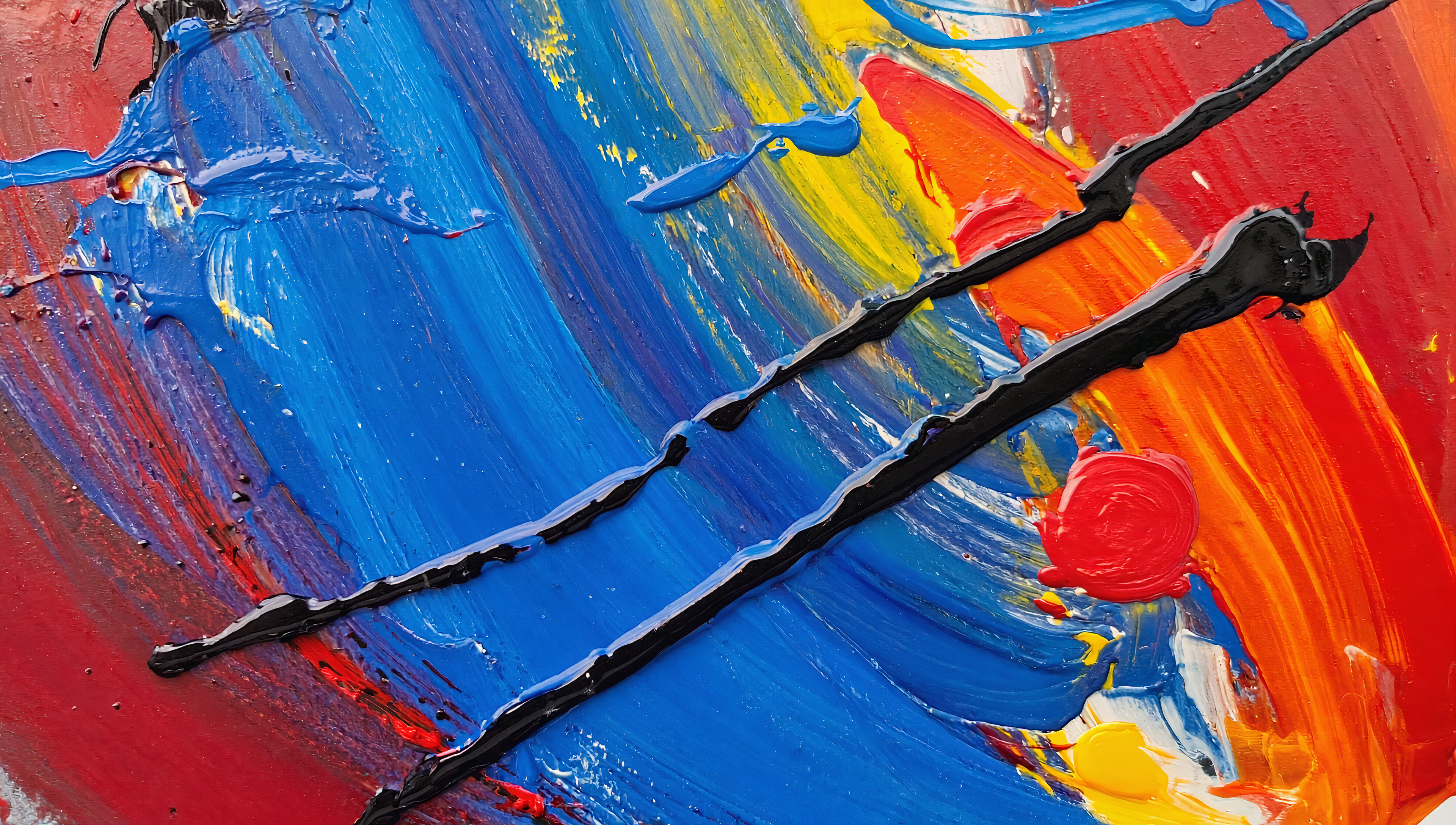 Free photo An abstract painting of water and flame.