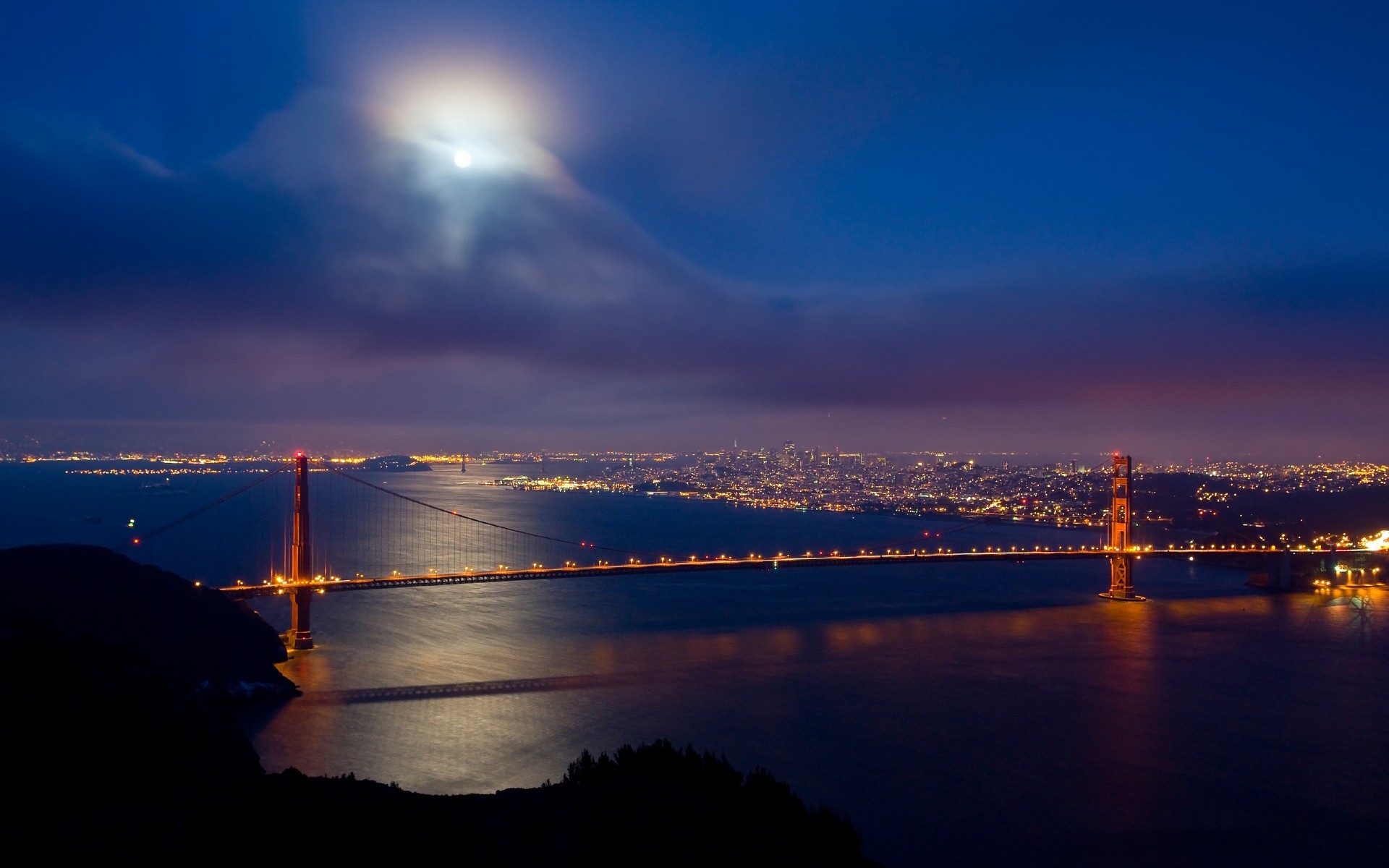 Wallpapers San Francisco golden gate night on the desktop