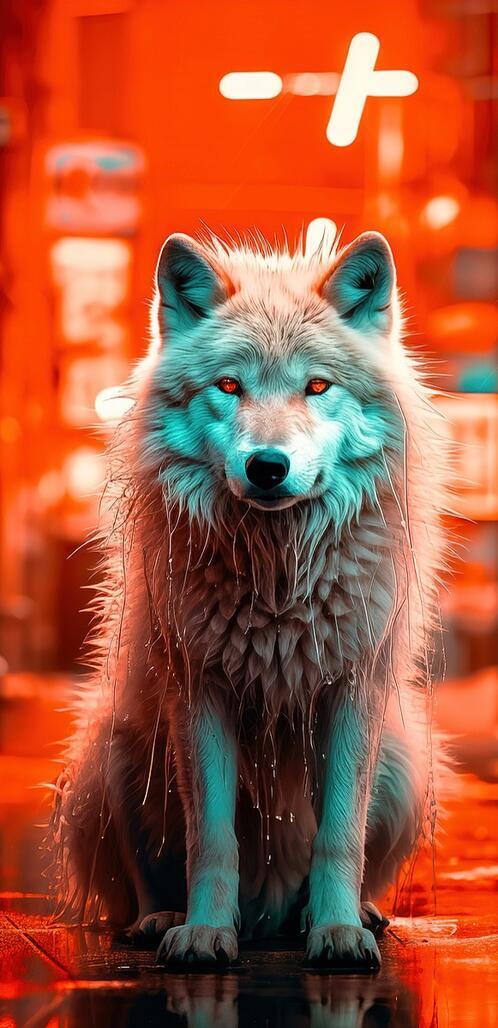 Бесплатное фото Волк на улице