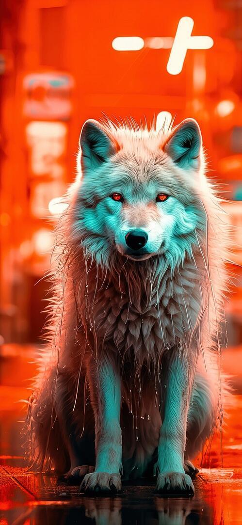 Бесплатное фото Волк на улице