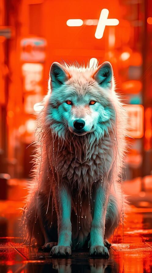 Бесплатное фото Волк на улице