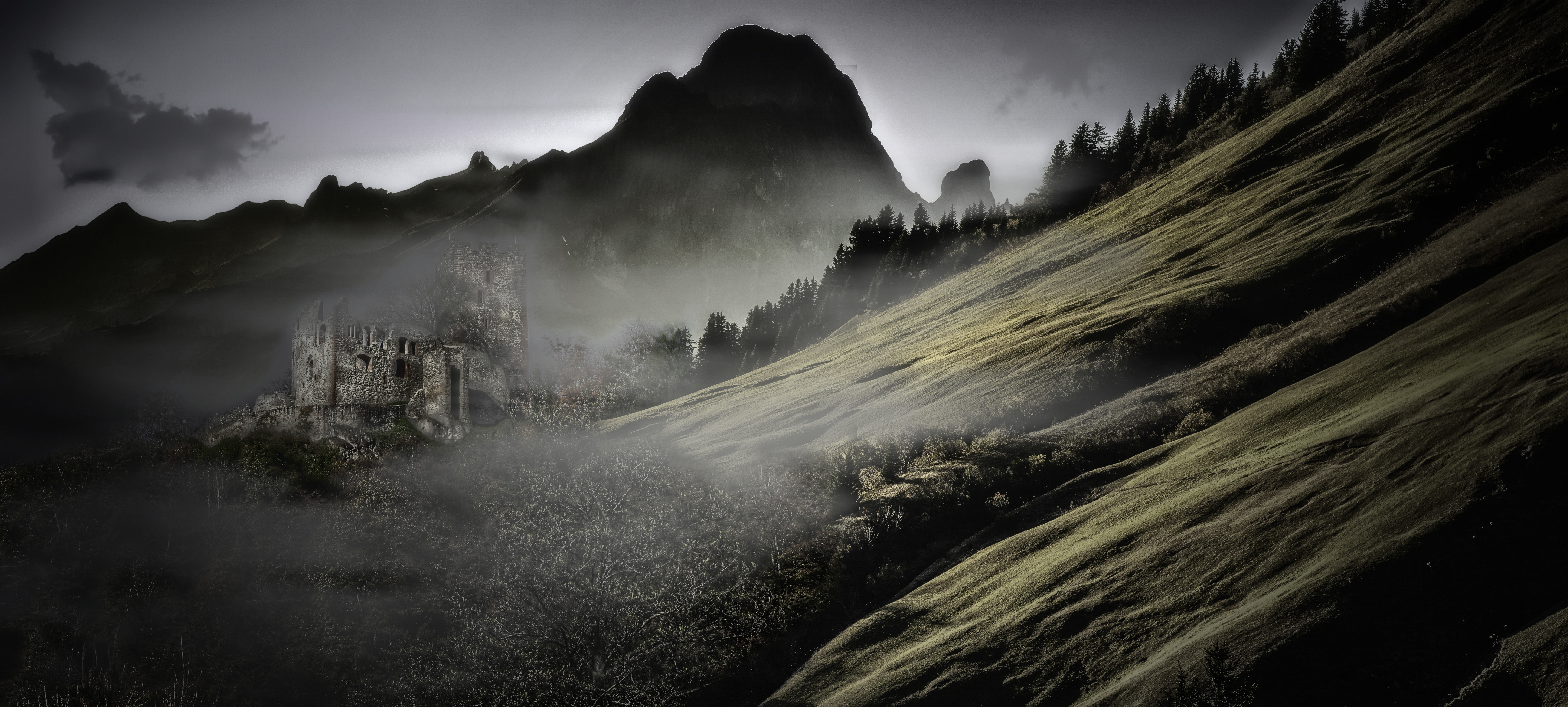 Обои природа горы свет на рабочий стол