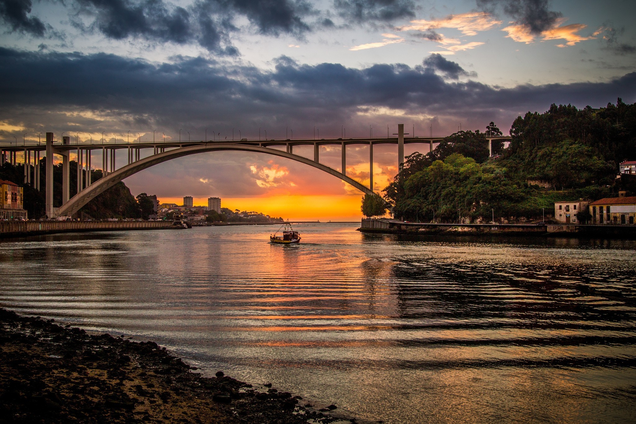 Бесплатное фото Закат над рекой Дору