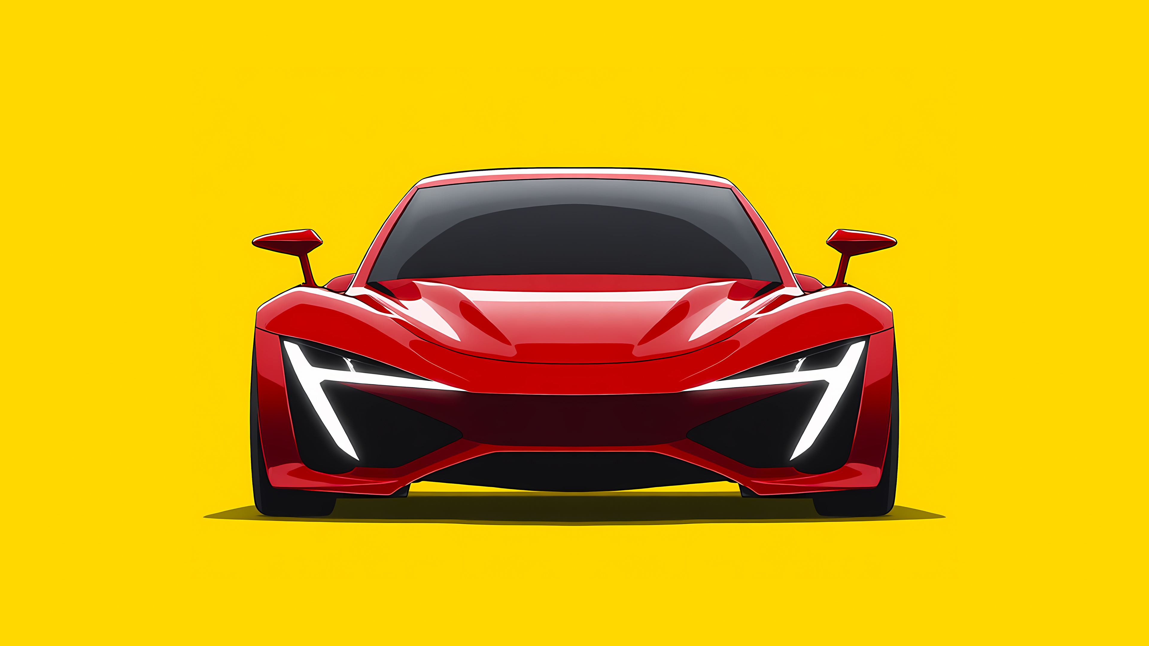 Бесплатное фото Спорт кар на желтом фоне