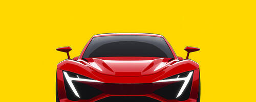 Бесплатное фото Спорт кар на желтом фоне