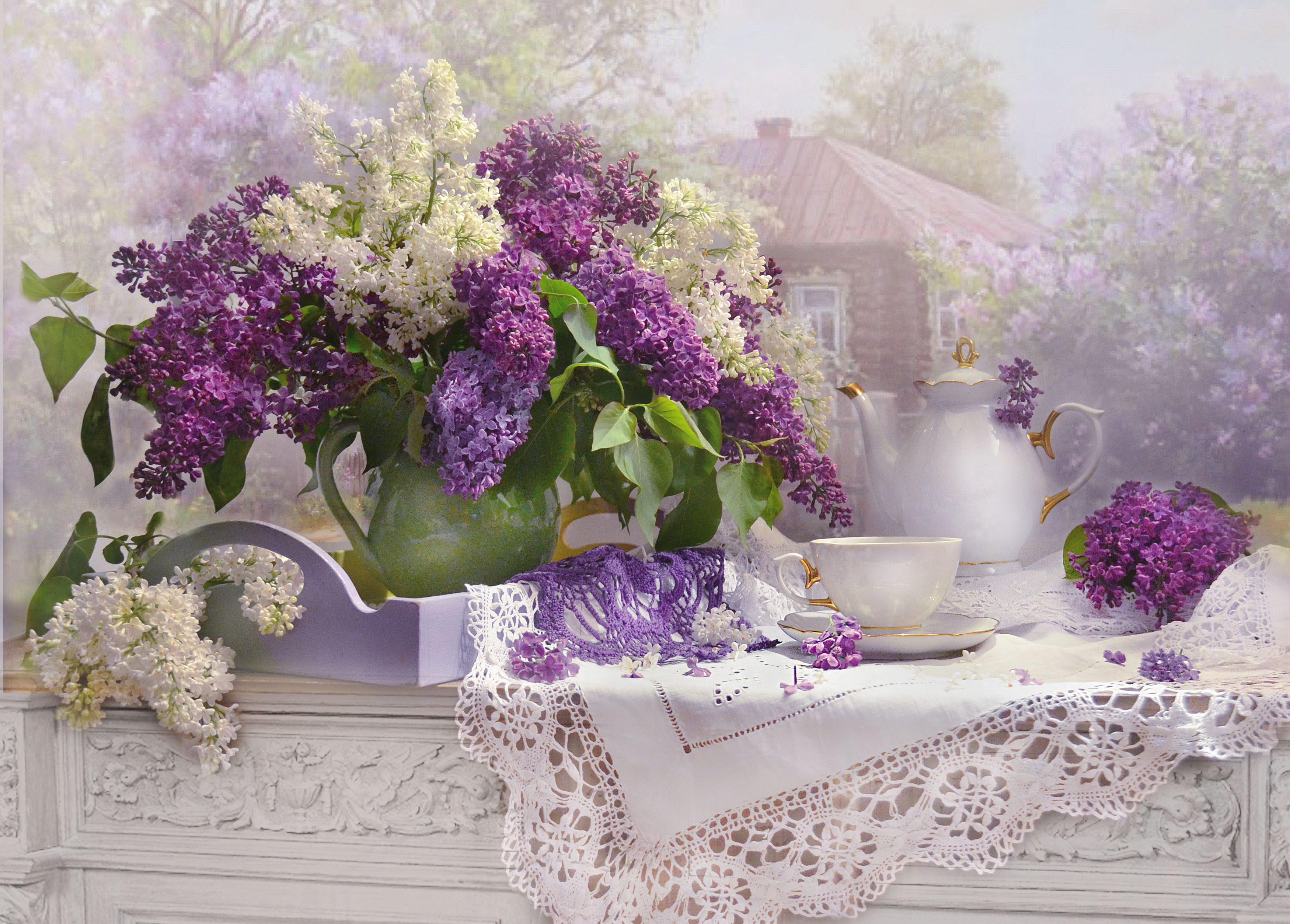 桌面上的壁纸鲜花 背景 淡紫色