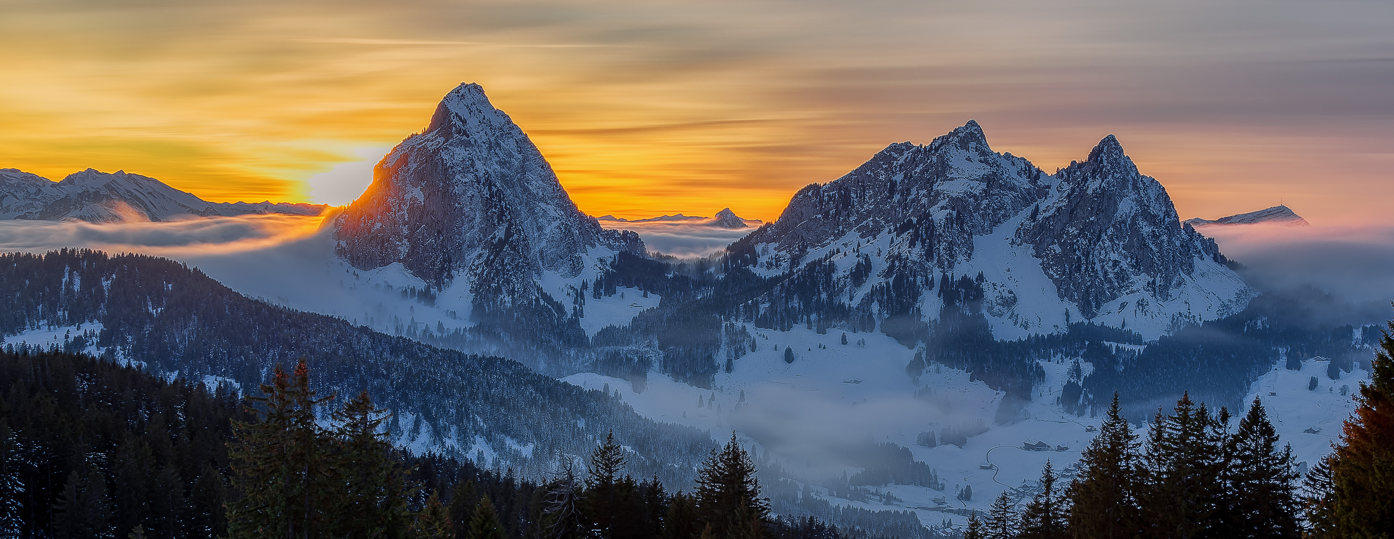 Wallpapers Grosser Mythen Switzerland Alps on the desktop