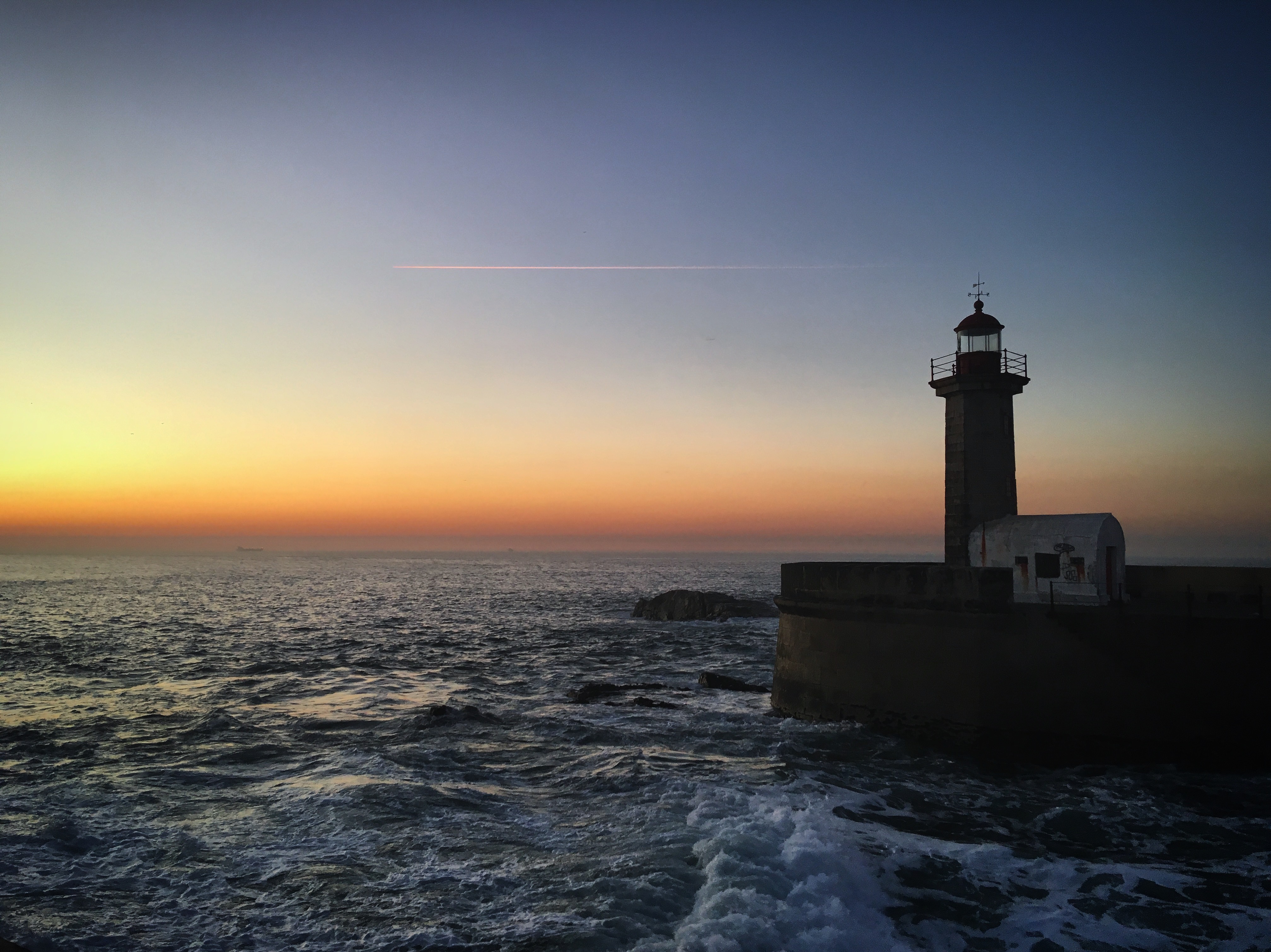 Free photo The lighthouse at sunset