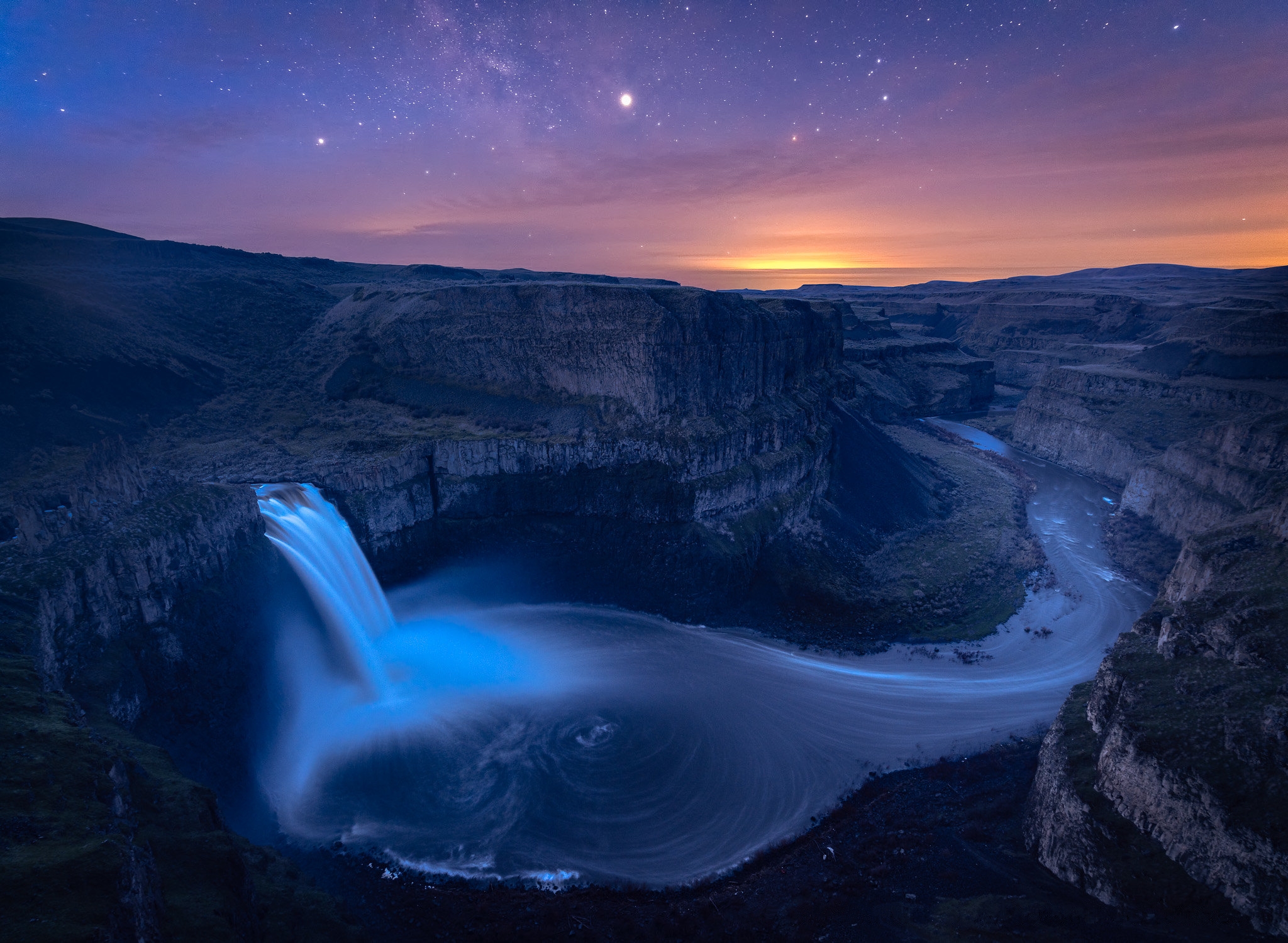 Wallpapers Palouse Falls waterfall river on the desktop