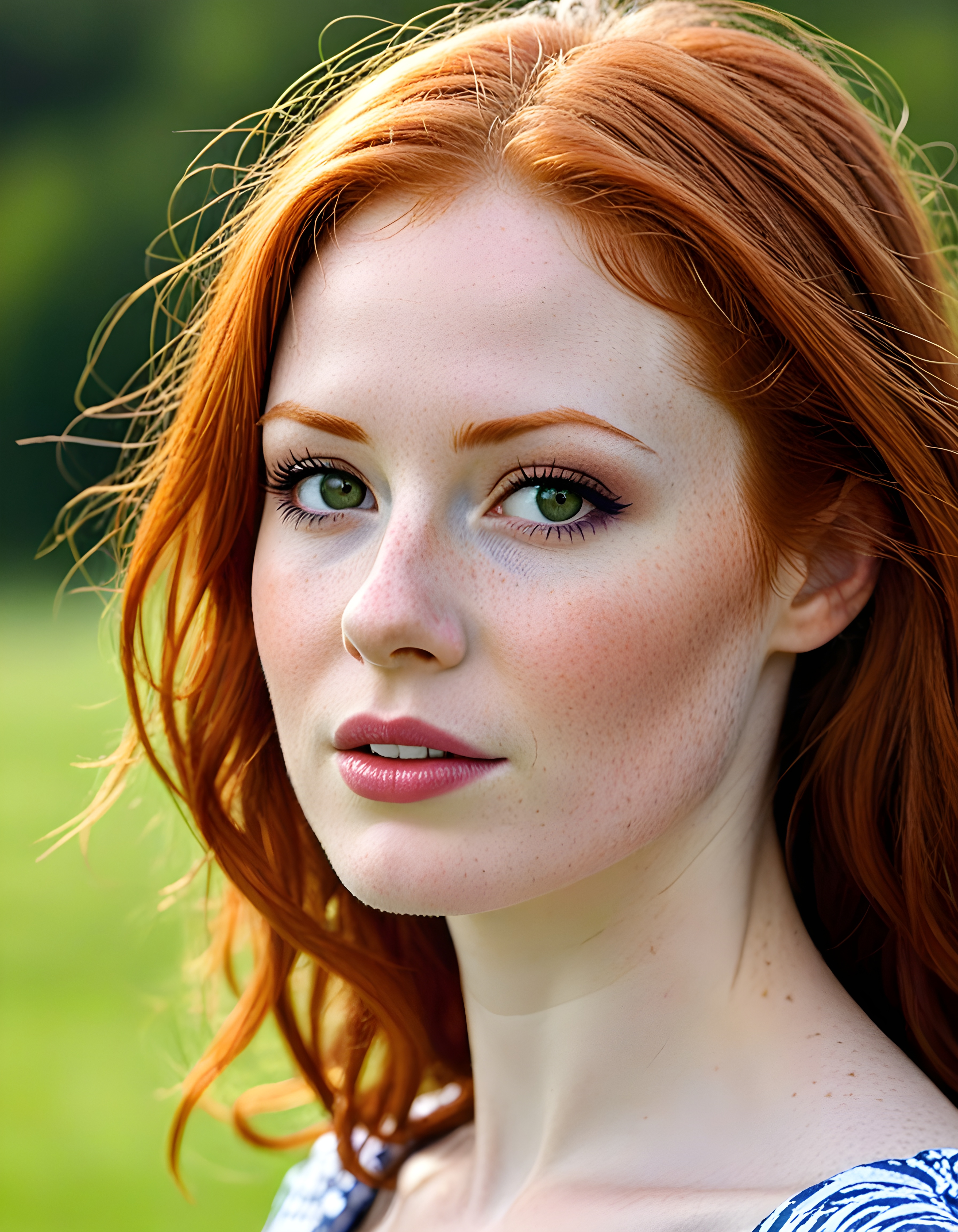 Free photo Portrait of a redheaded girl