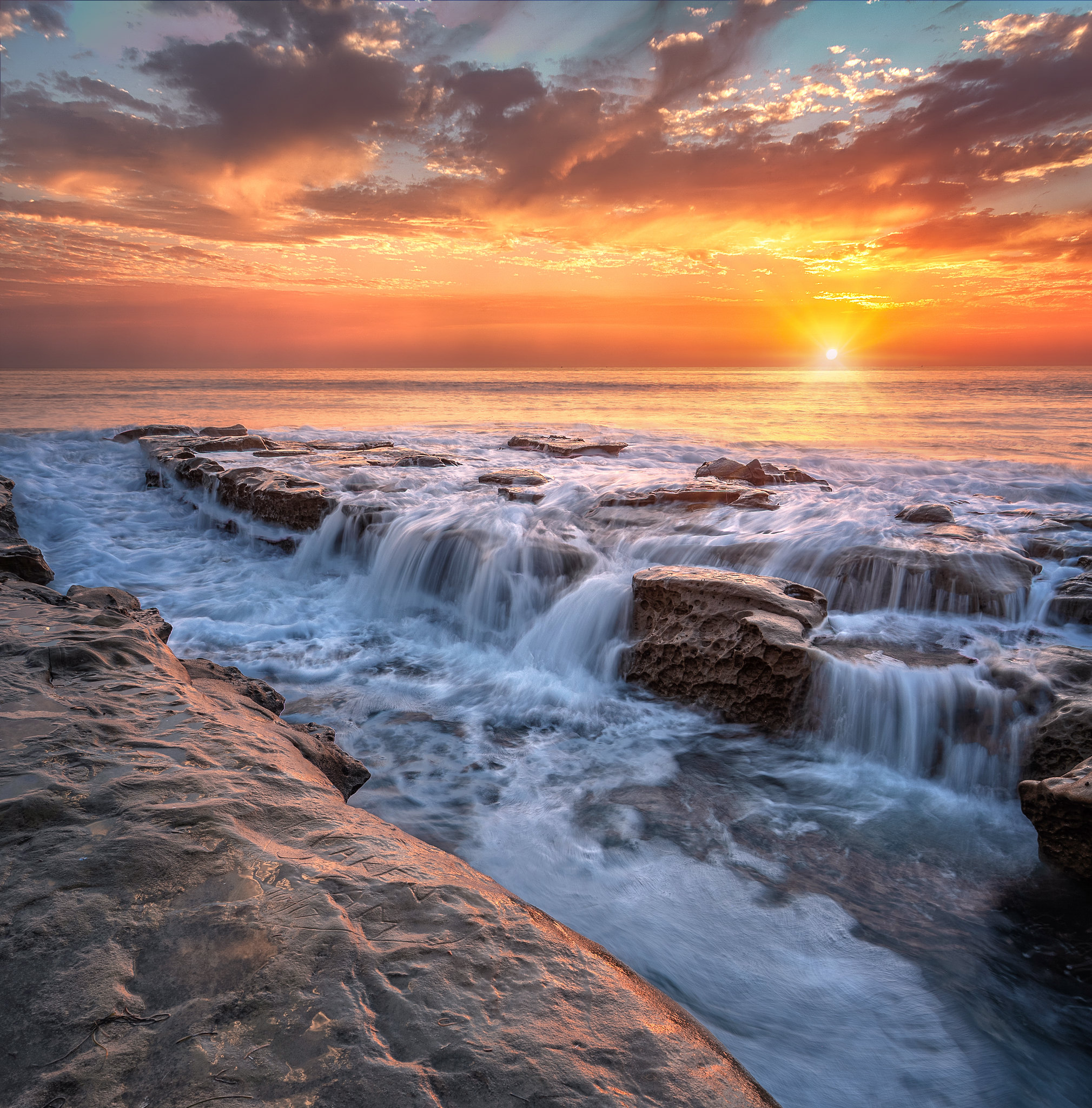 Обои La Jolla waterfall Сан-Диего Калифорния на рабочий стол