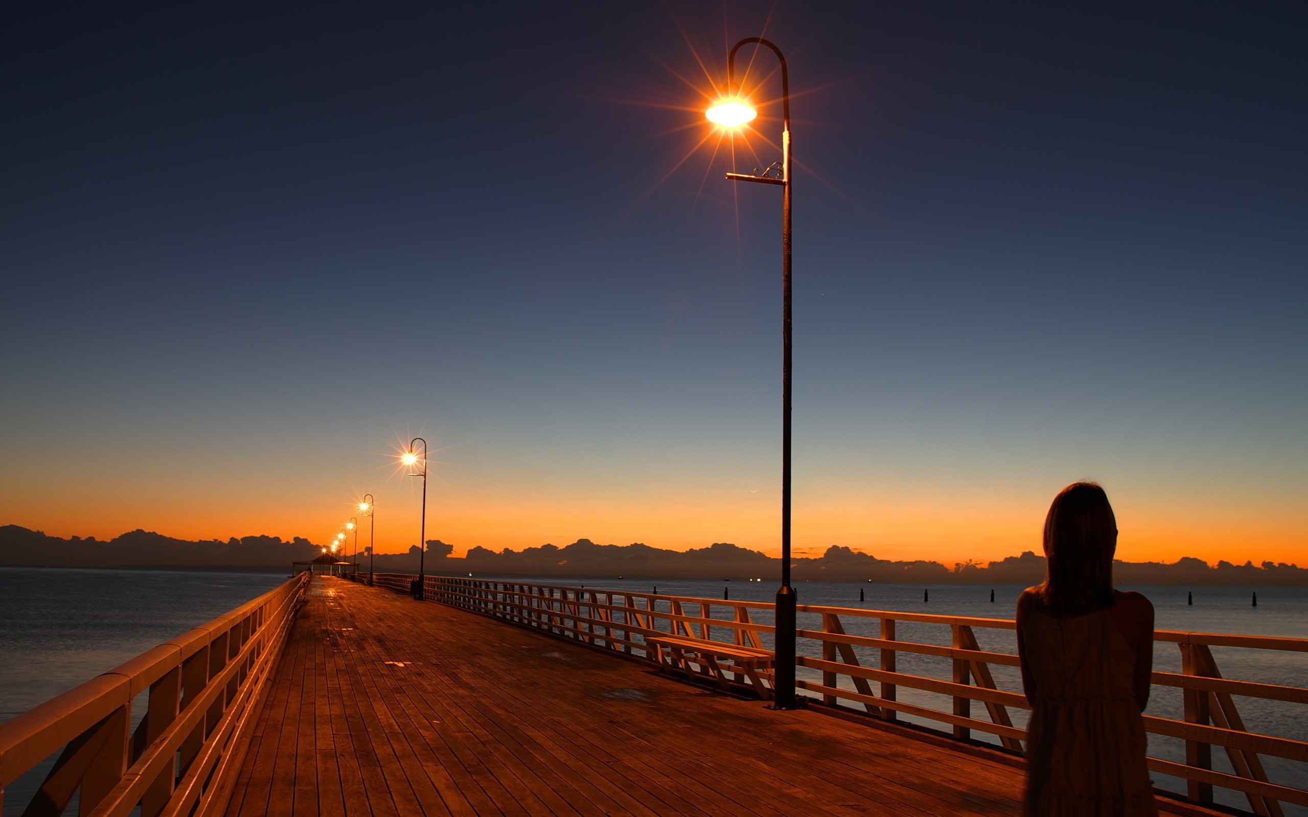 Wallpapers sunlight street light sunset on the desktop