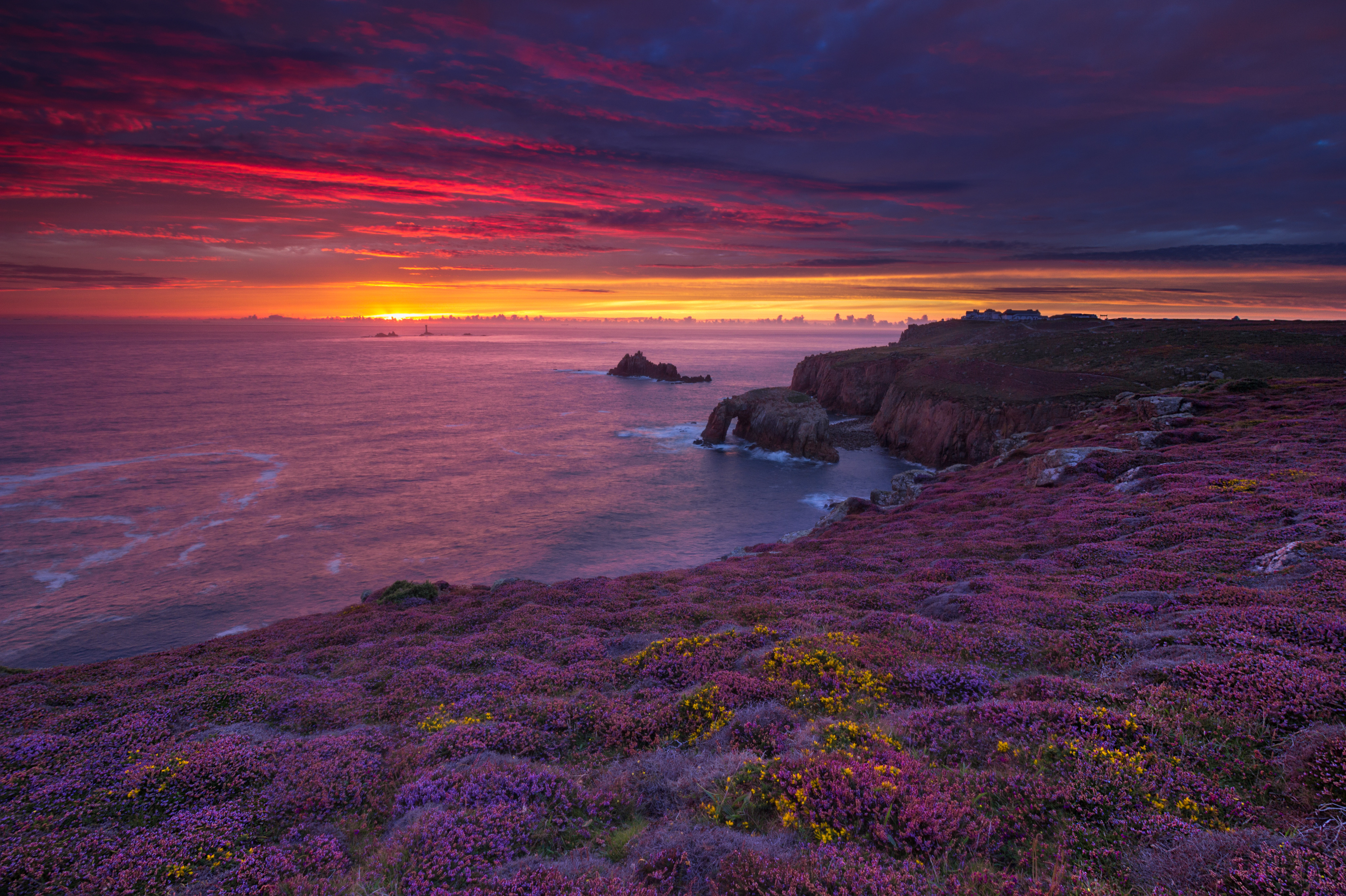 Wallpapers Cornwall sunset Atlantic Ocean on the desktop