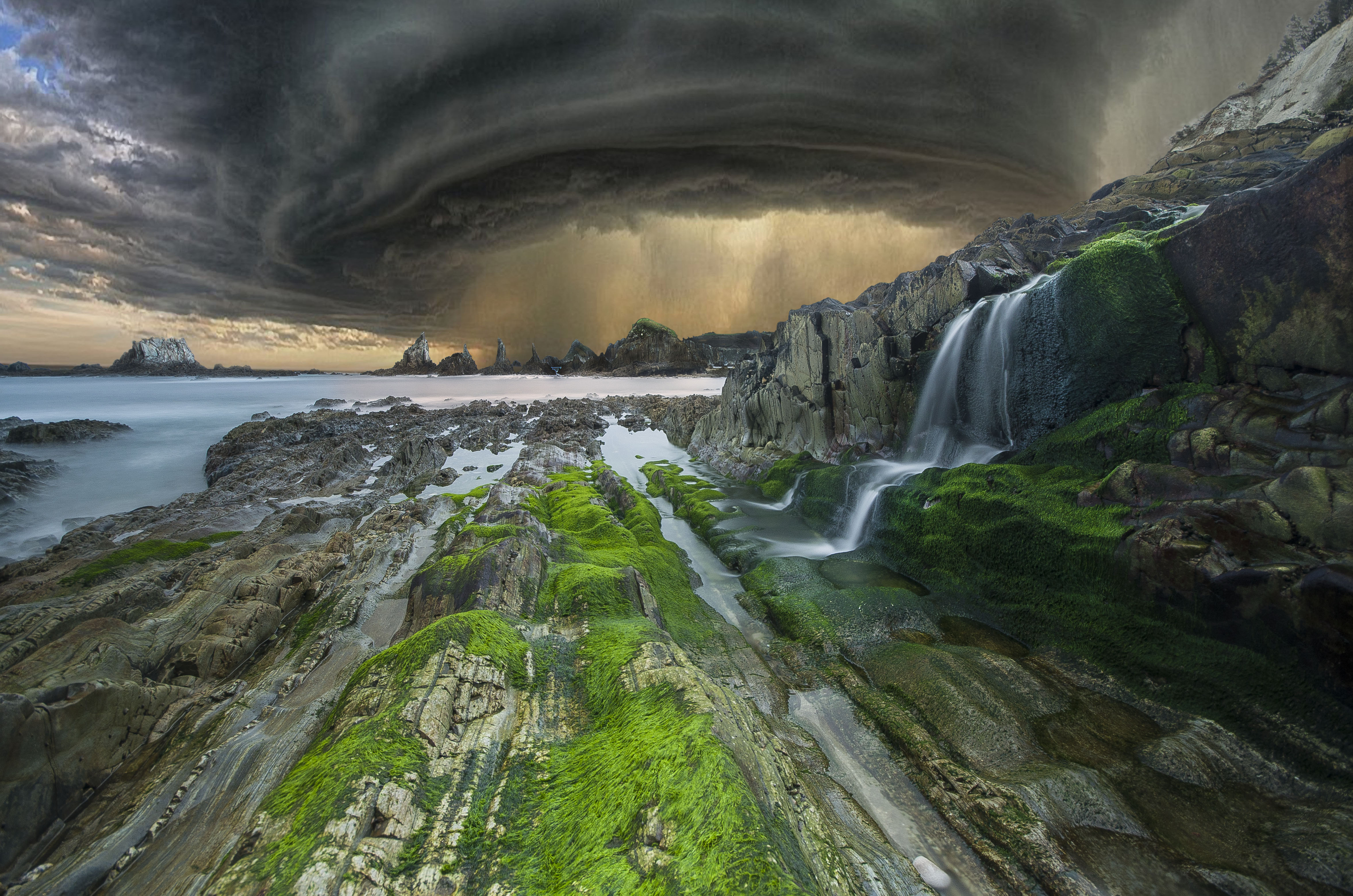 Wallpapers La Geirua beach Cudillero Asturias Spain on the desktop