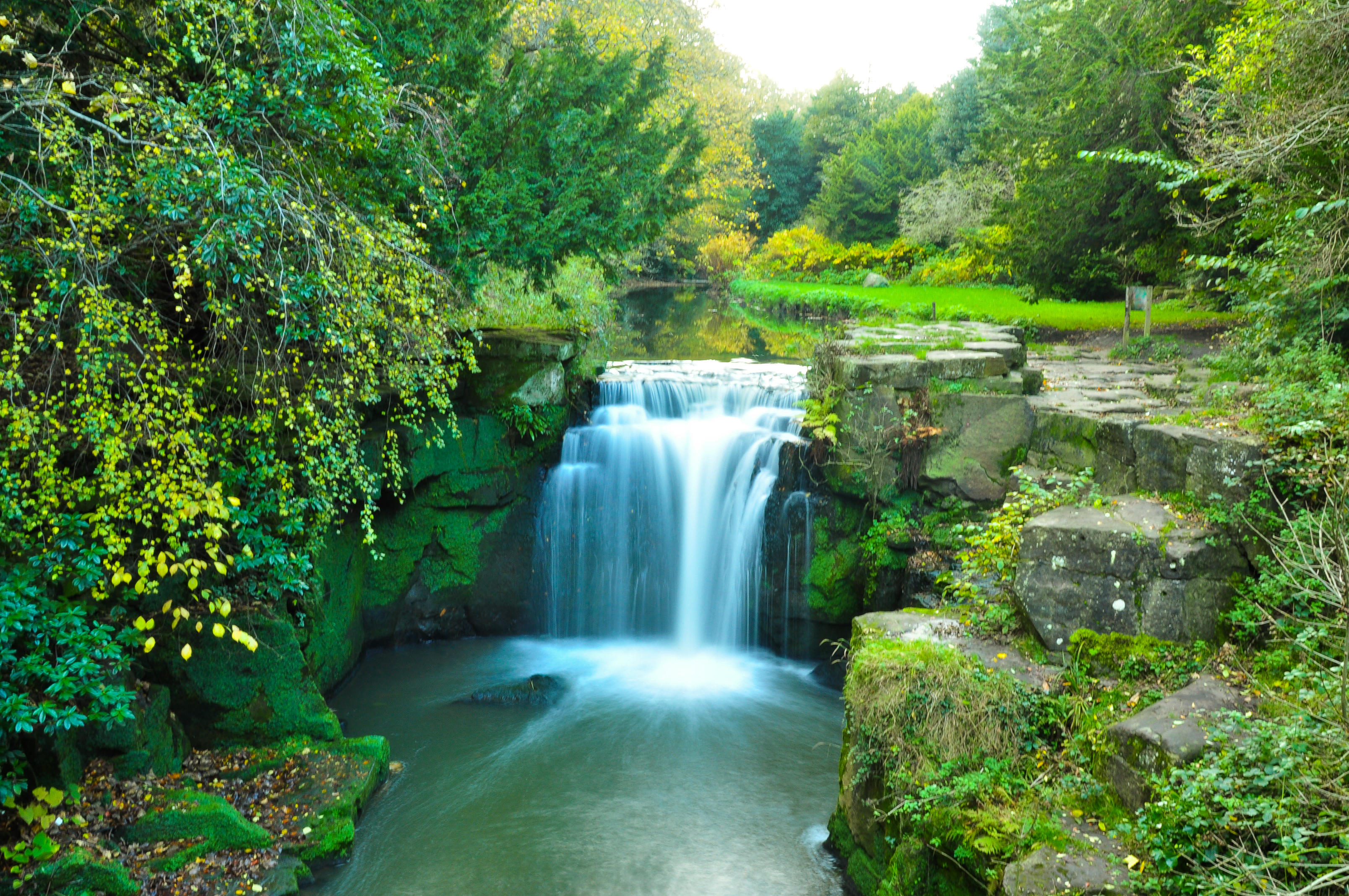 Wallpapers waterfall Jesmond Dene Park Newcastle upon Tyne on the desktop