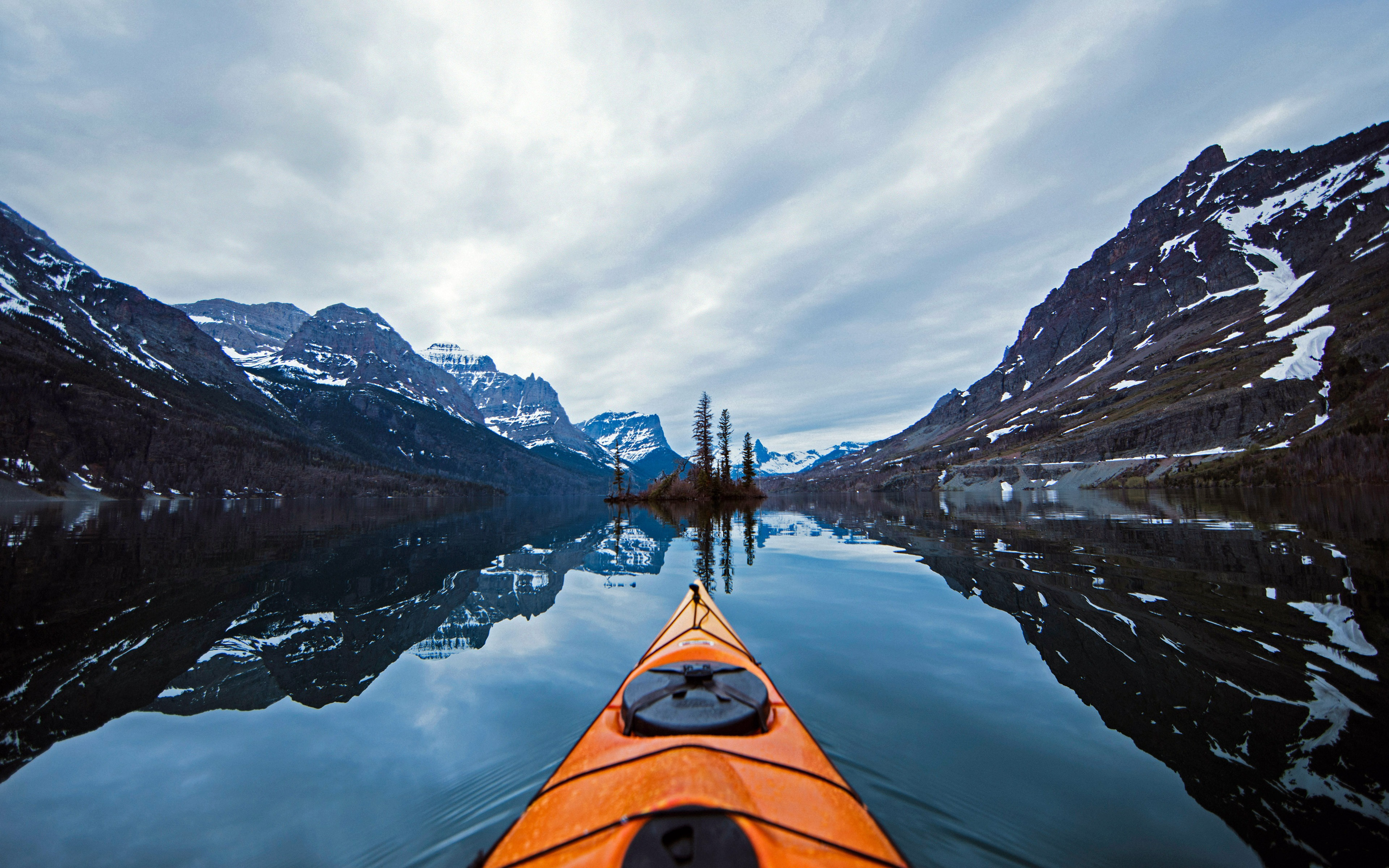 Wallpapers wallpaper glacier national park kayaking lake on the desktop