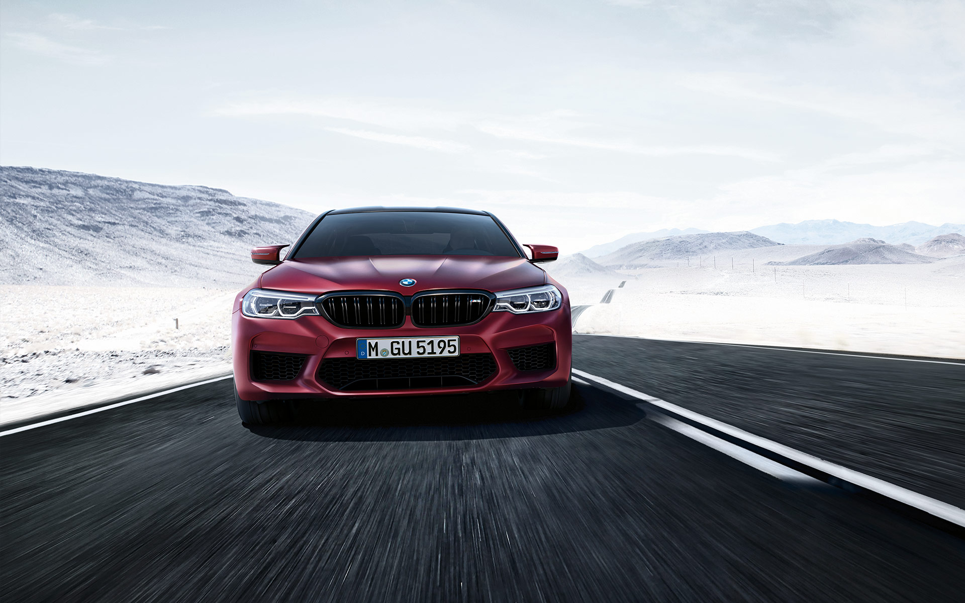 Free photo Red matte bmw m5 f90