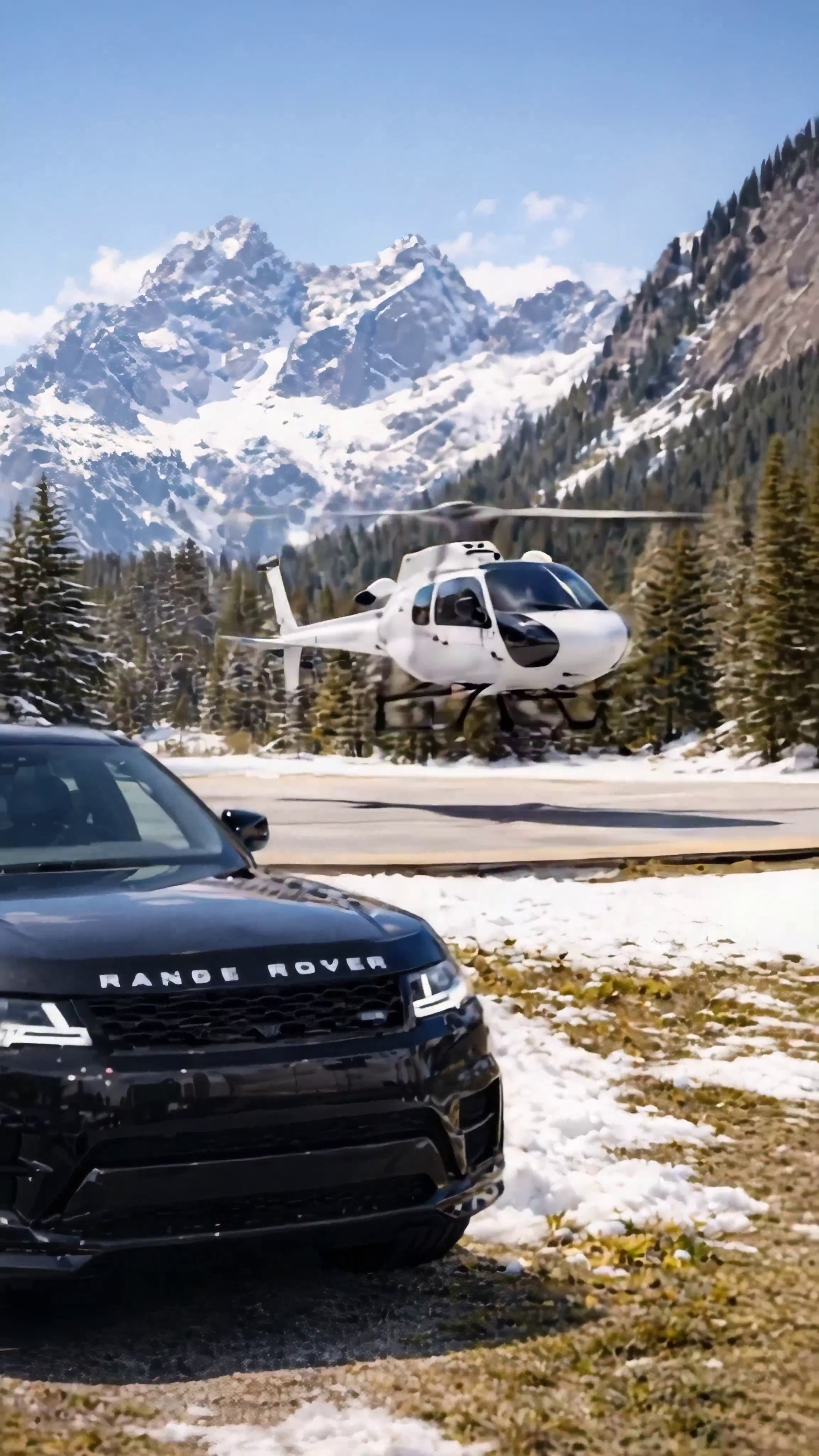 免费视频直升机在山上起飞