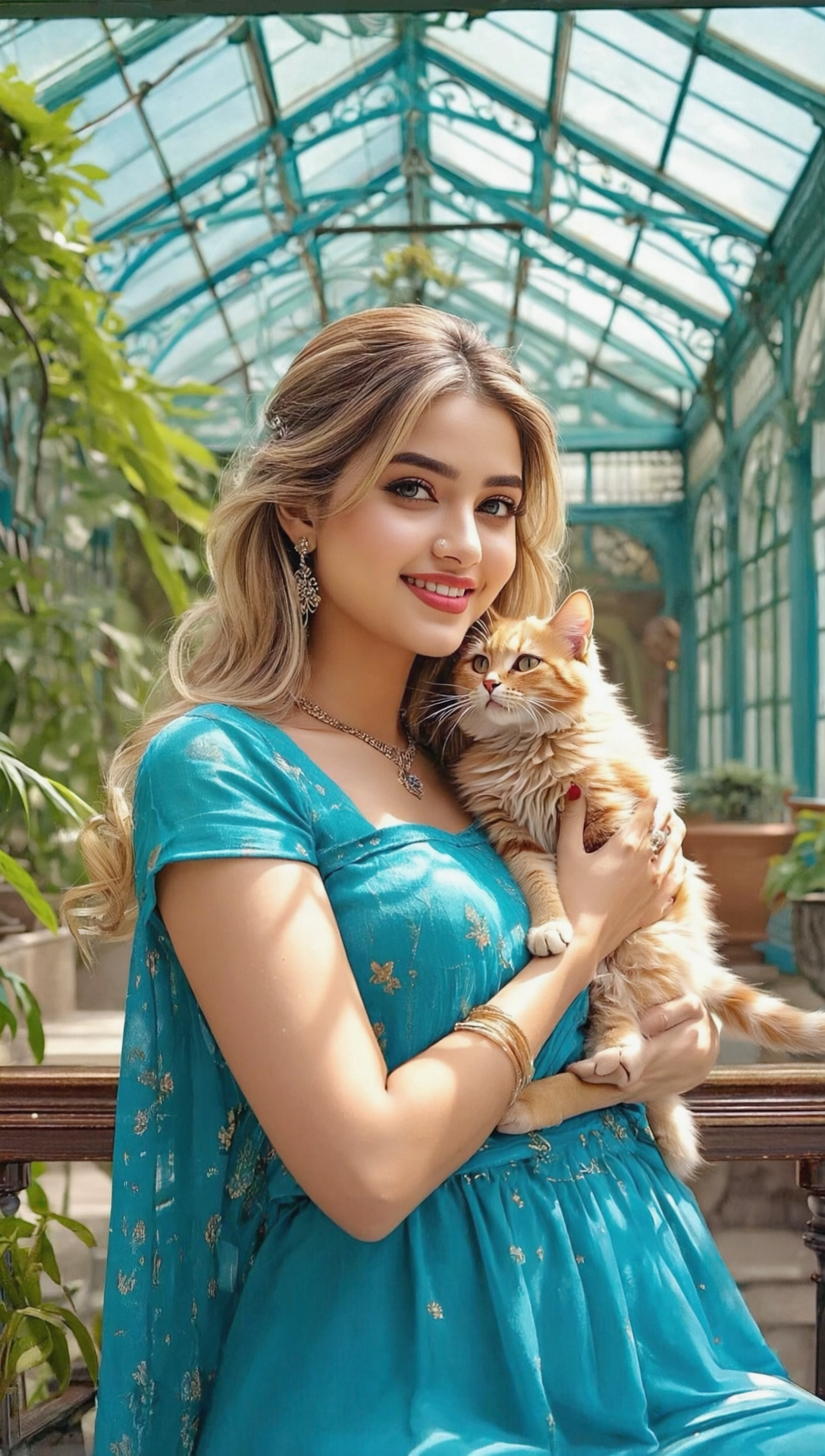 Wallpaper on your phone, cats and girls on Sunday