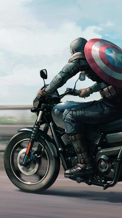 Обои Captain America супергерои художника на рабочий стол