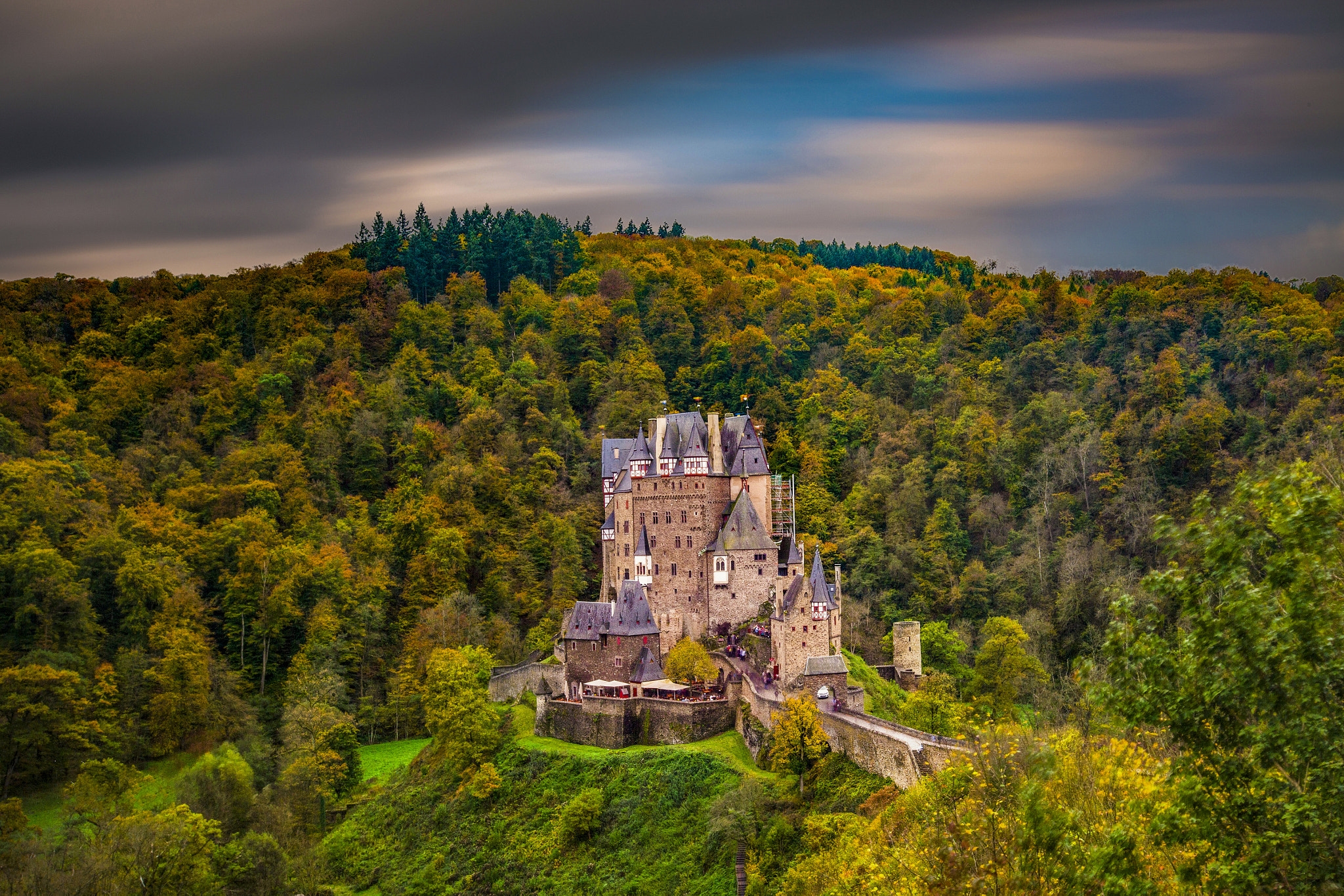 Wallpapers landscape Burg Eltz trees on the desktop