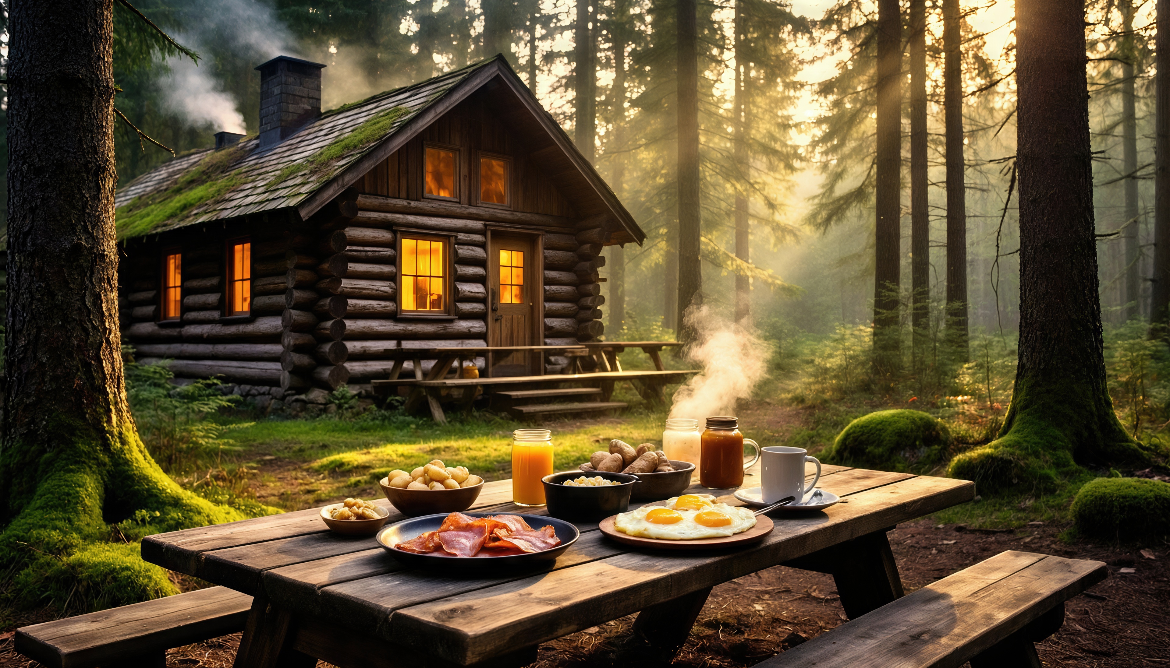 Wallpapers cabin in the woods log cabin forest lodge on the desktop