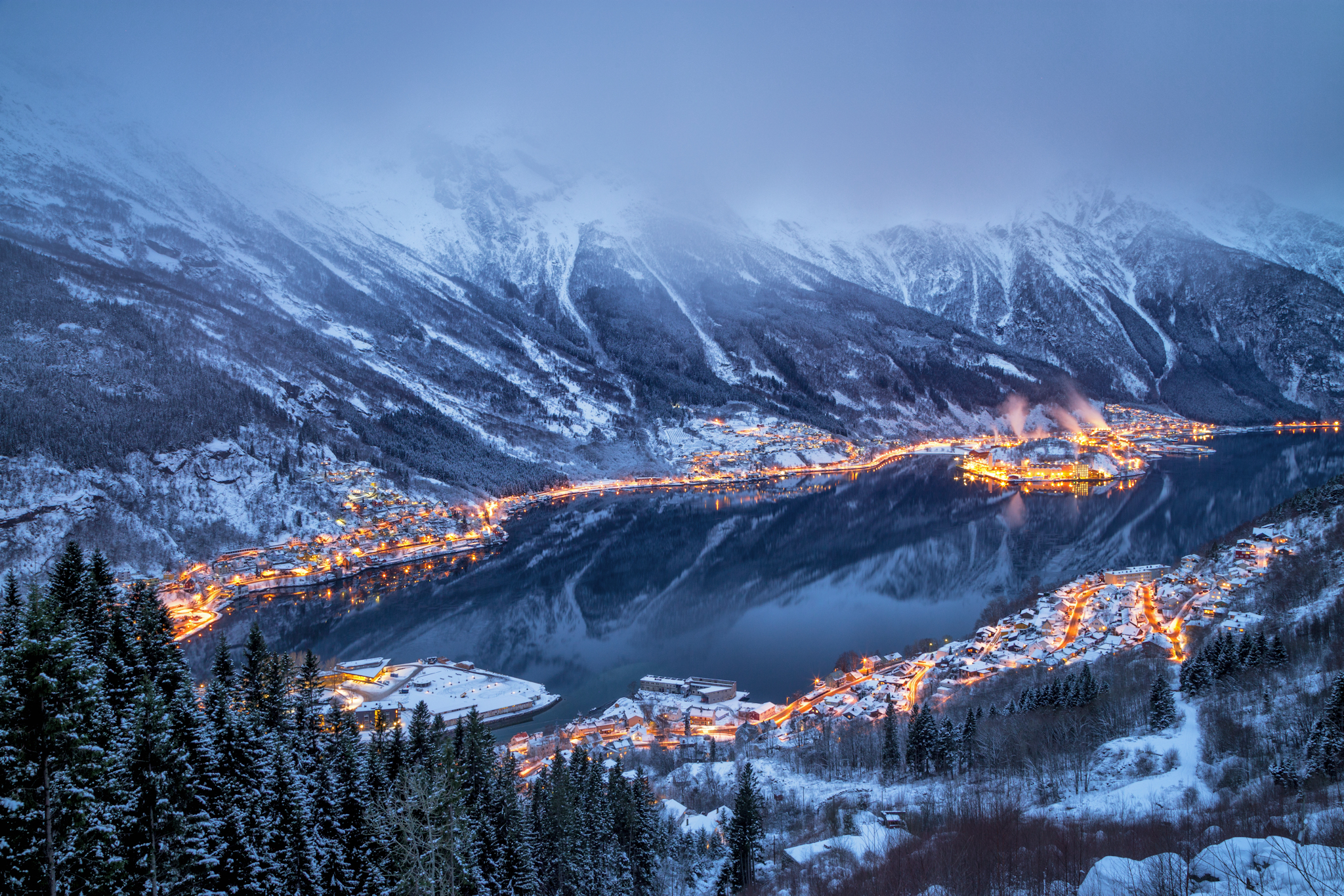 Free photo The city on the Bay in Norway