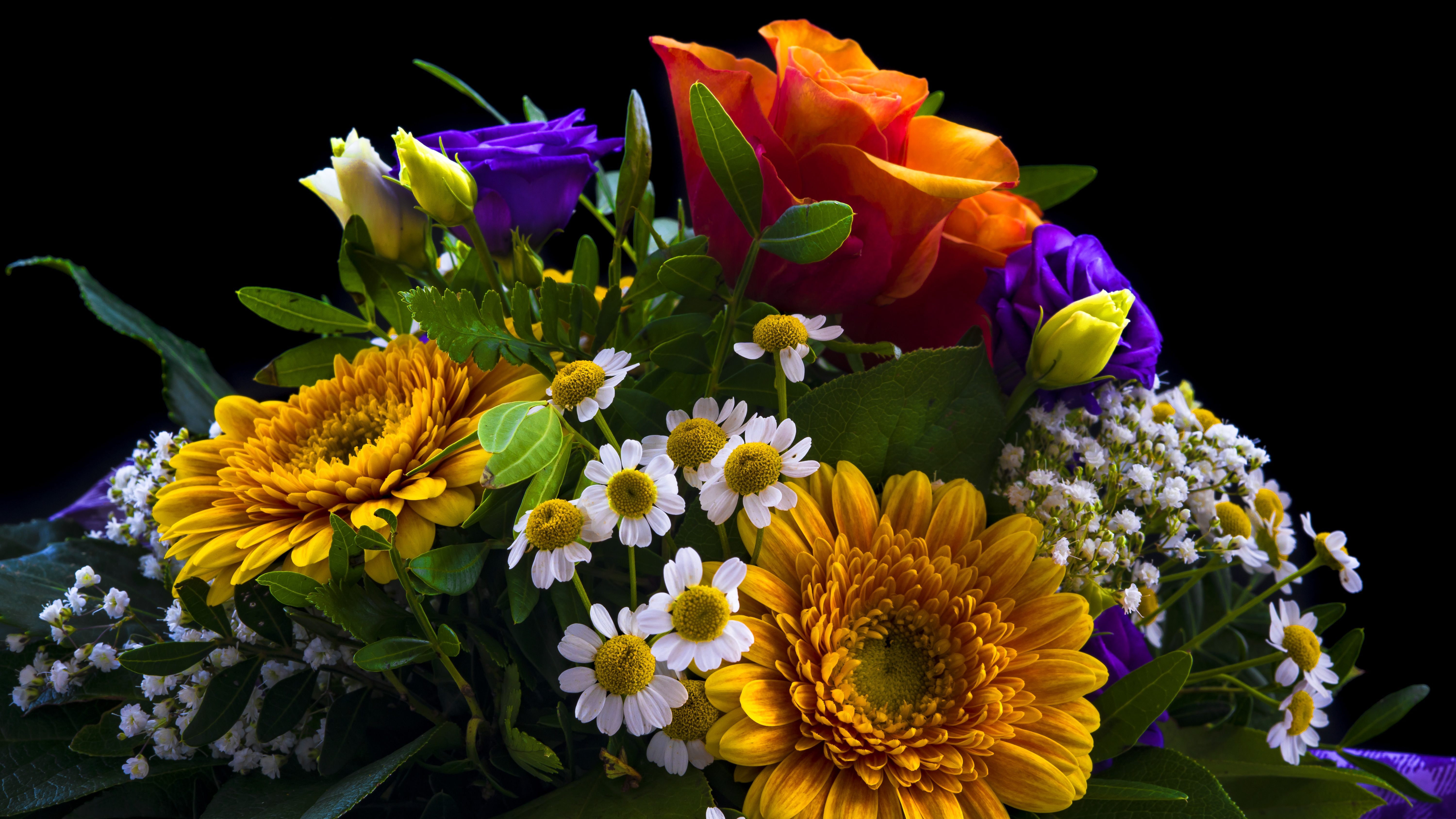 Free photo a beautiful bouquet of 4