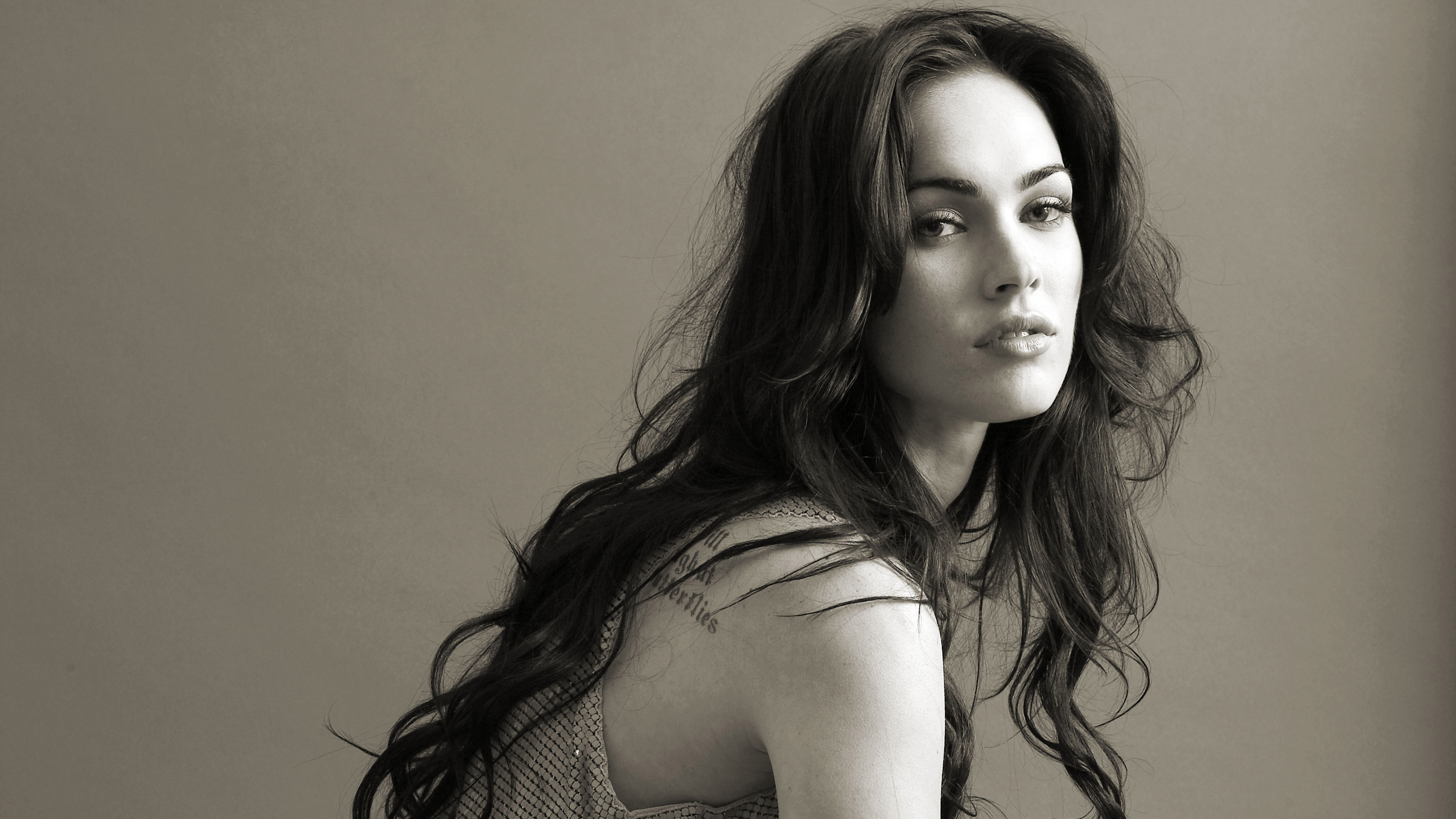 Wallpapers girls Megan Fox monochrome on the desktop